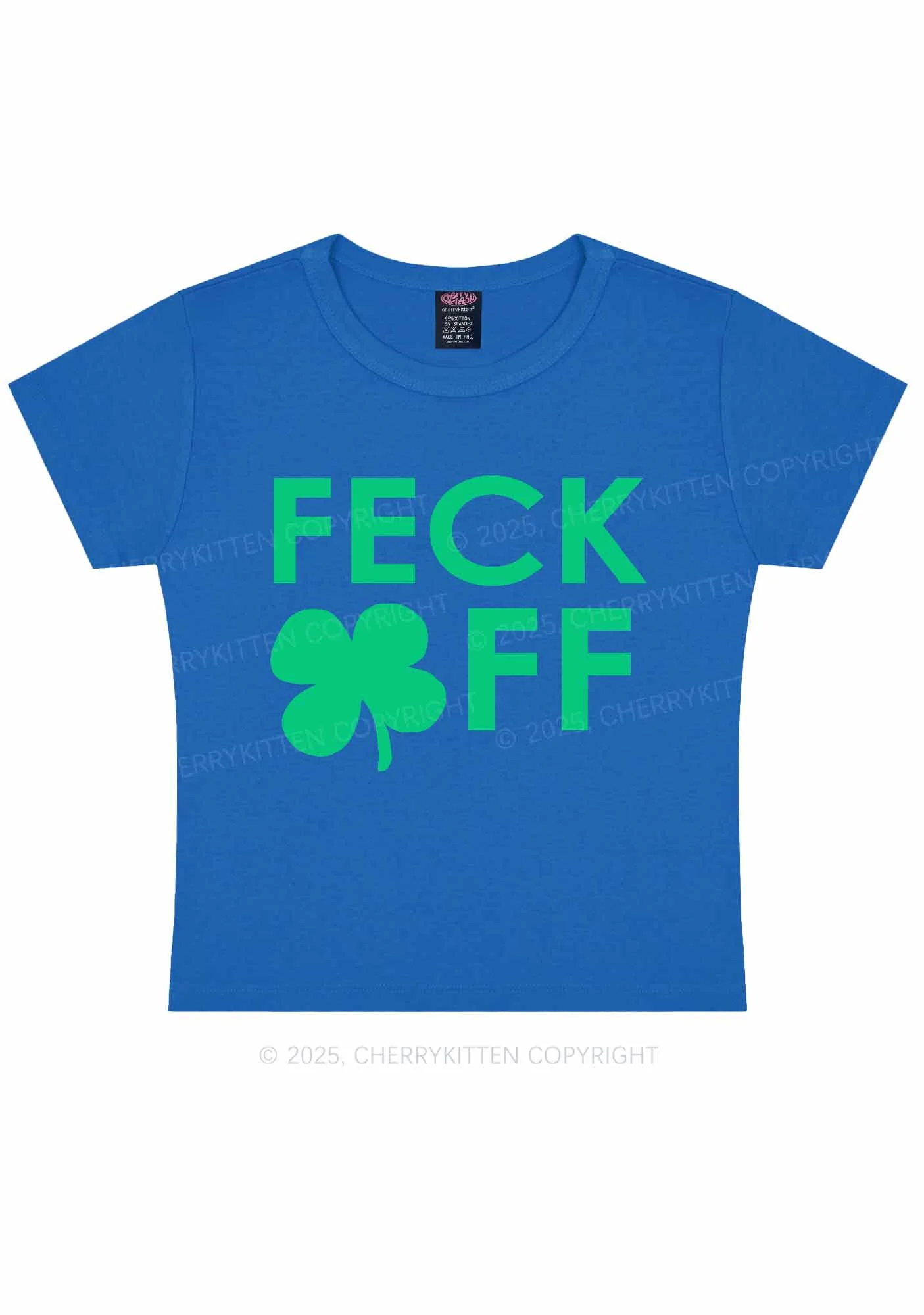 Feck Off St Patricks Y2K Baby Tee Cherrykitten - Image 9