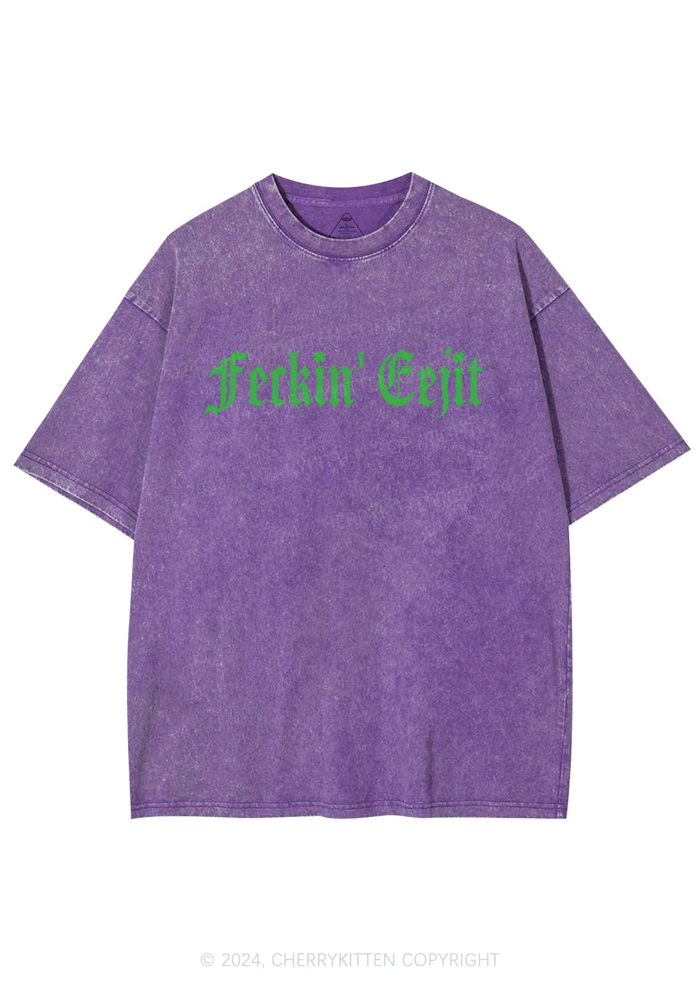 Feckin Eejit St Patricks Y2K Washed Tee Cherrykitten - Image 7