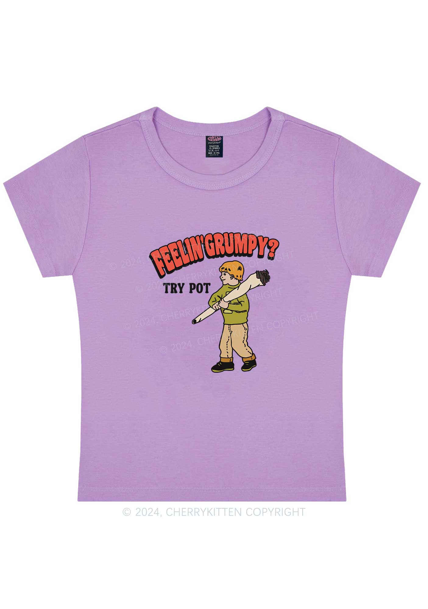 Feelin' Grumpy Y2K Baby Tee Cherrykitten - Image 5