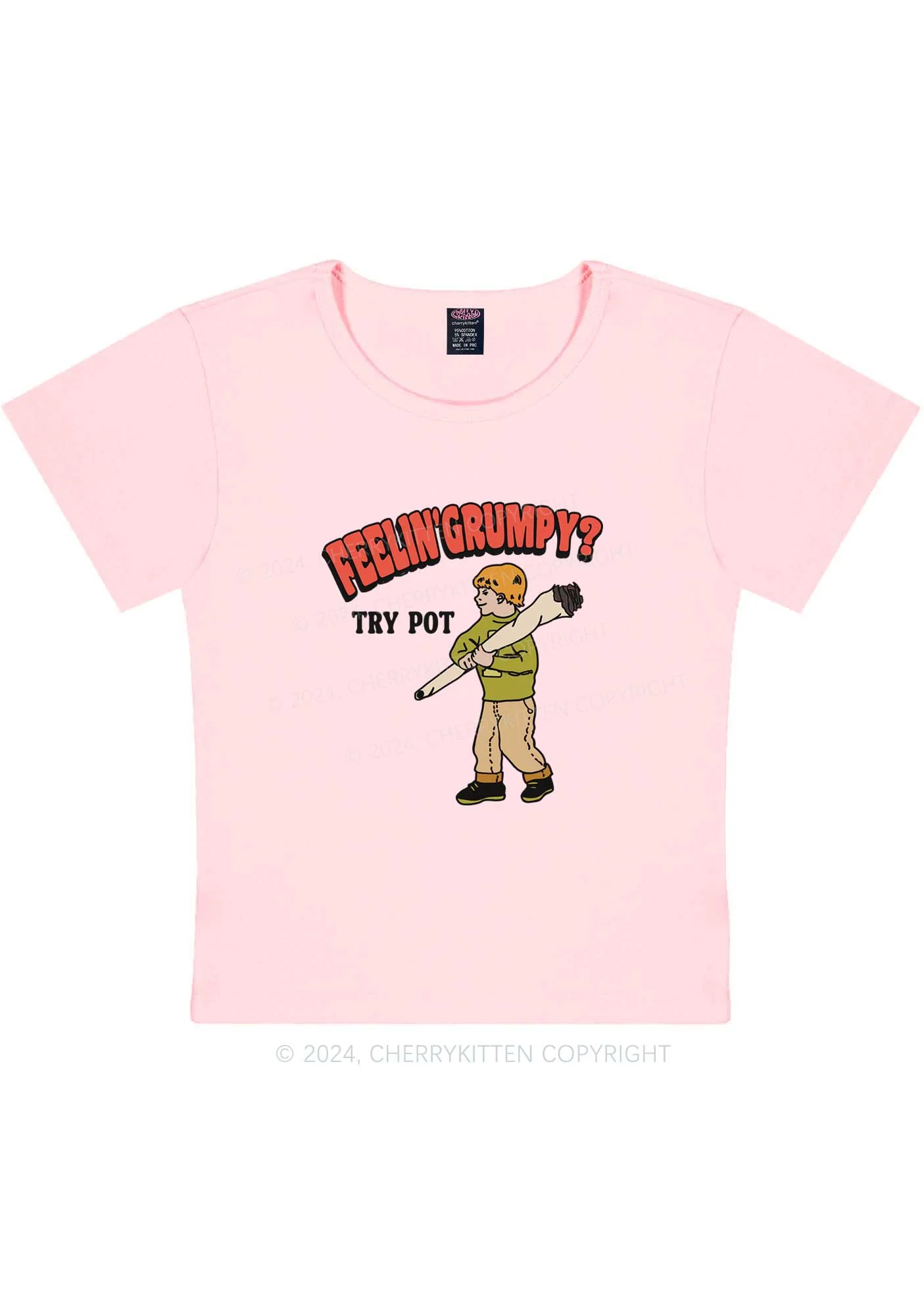 Feelin' Grumpy Y2K Baby Tee Cherrykitten - Image 9