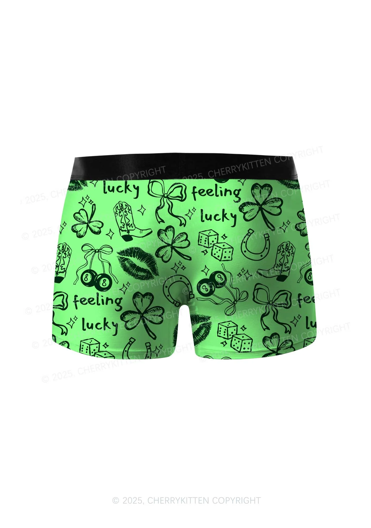 Feeling Lucky Graffiti St Patricks Y2K Print Men Boxer Briefs Cherrykitten - Image 2