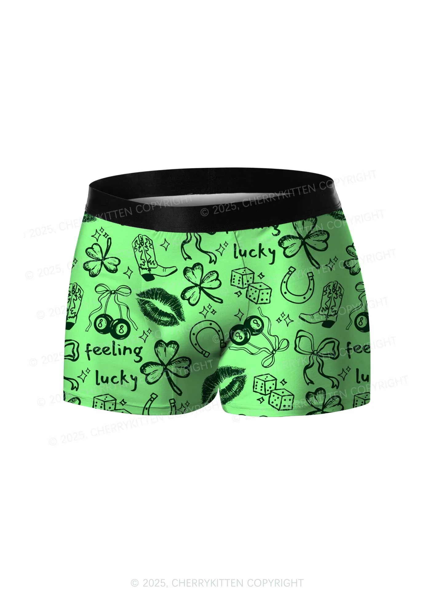 Feeling Lucky Graffiti St Patricks Y2K Print Men Boxer Briefs Cherrykitten - Image 3