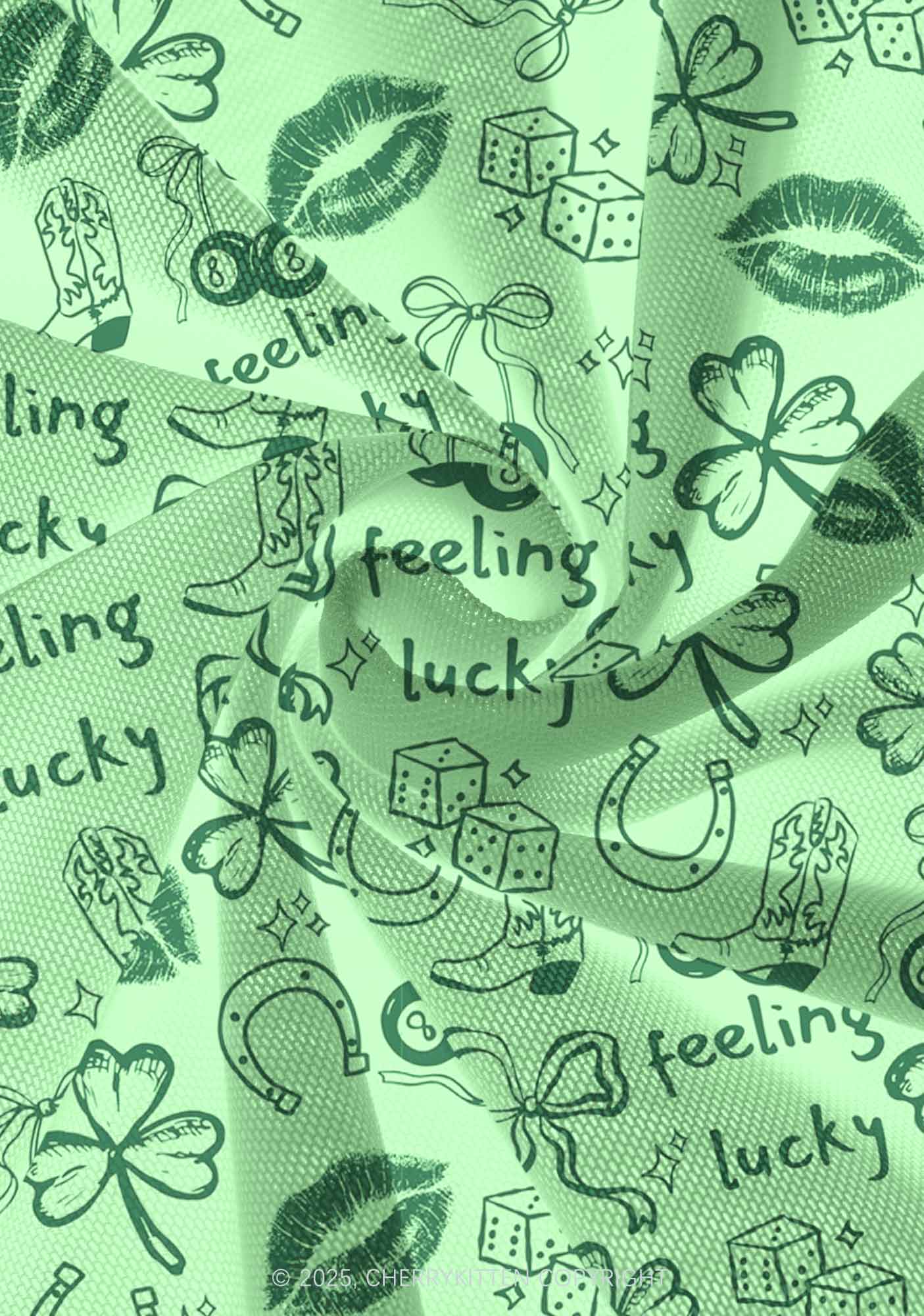 Feeling Lucky Graffiti St Patricks Y2K Print Mini Layered Skirt Cherrykitten - Image 3