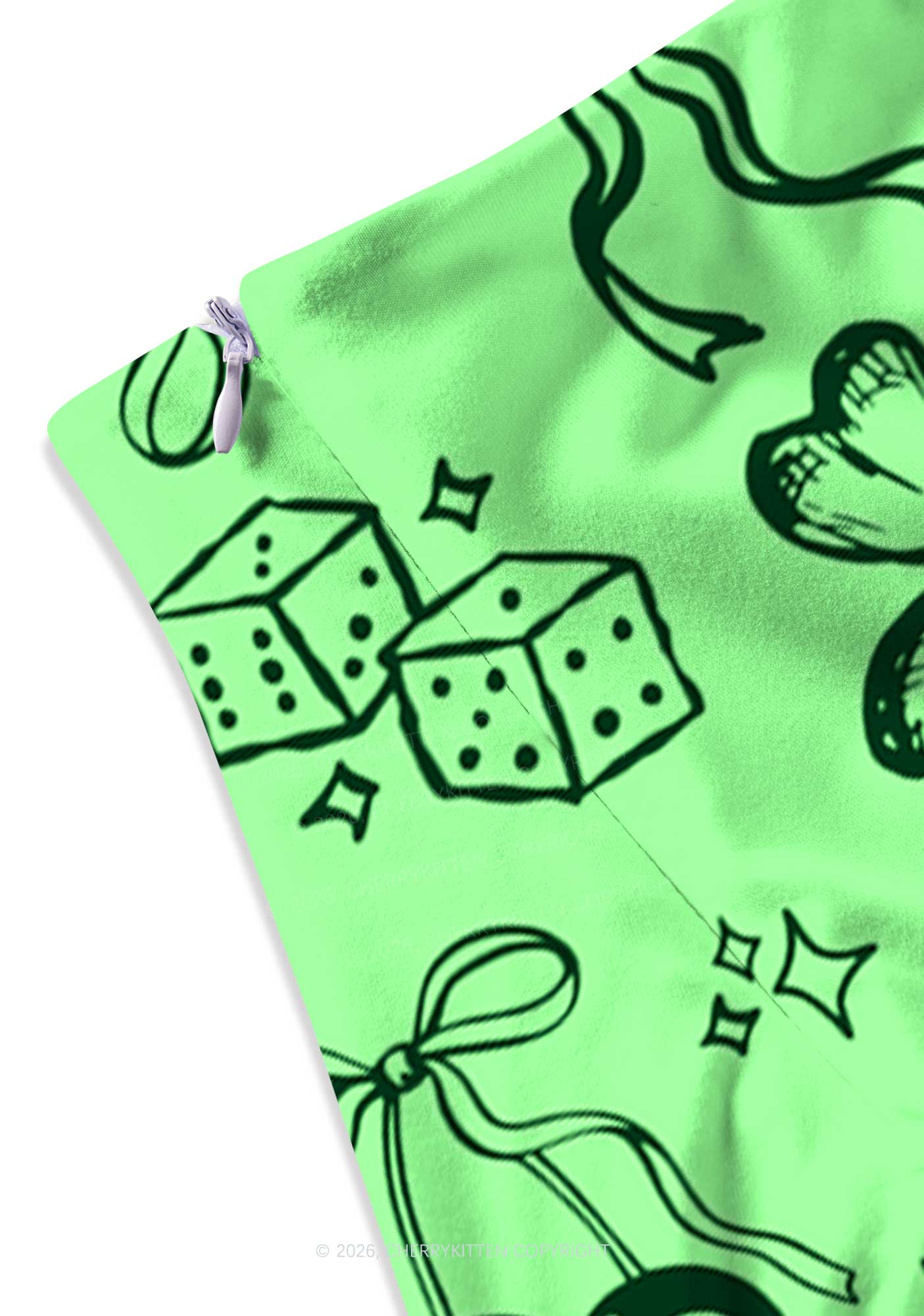 Feeling Lucky Graffiti St Patricks Y2K Print Mini Skirt Cherrykitten - Image 3