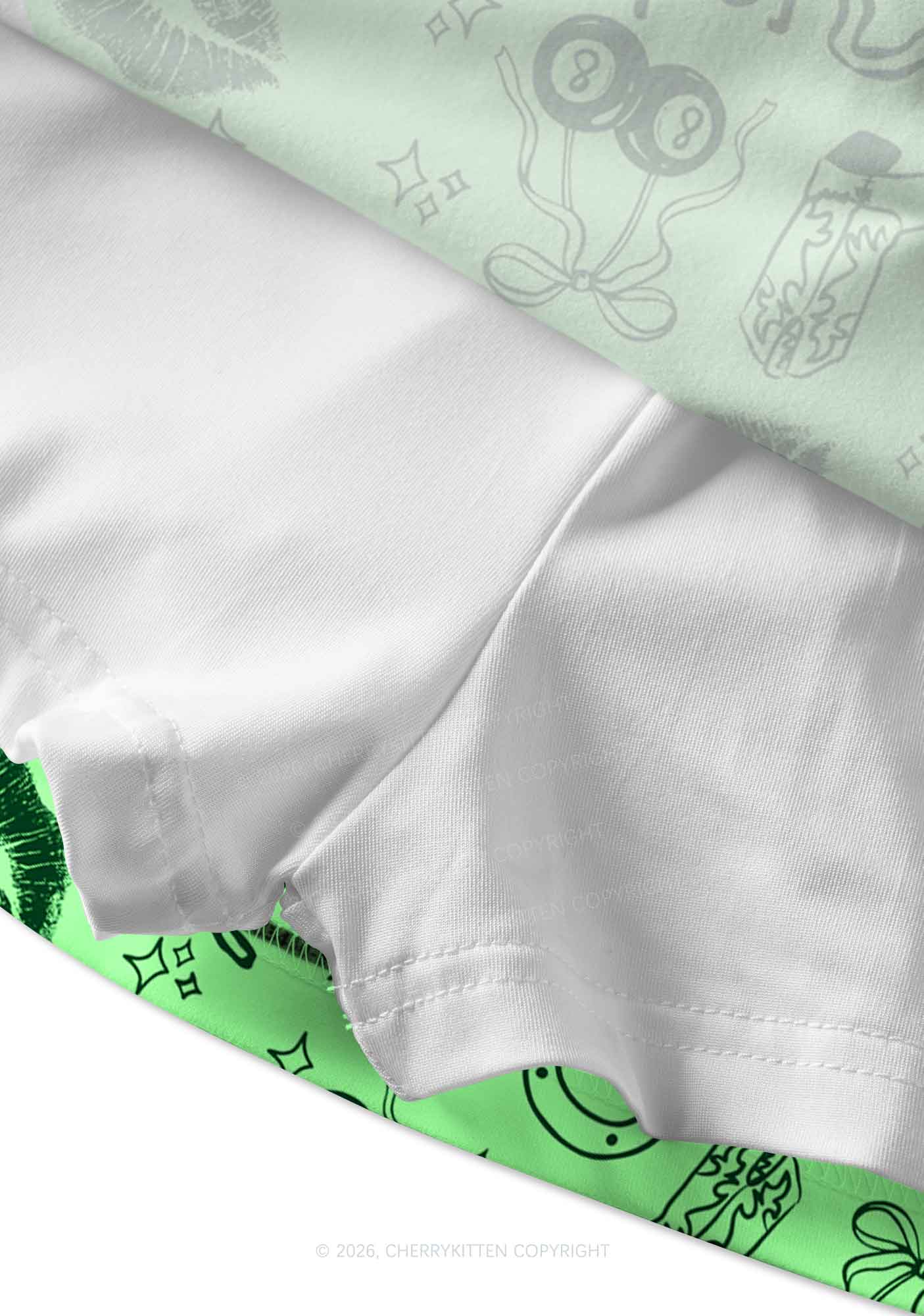 Feeling Lucky Graffiti St Patricks Y2K Print Mini Skirt Cherrykitten - Image 4