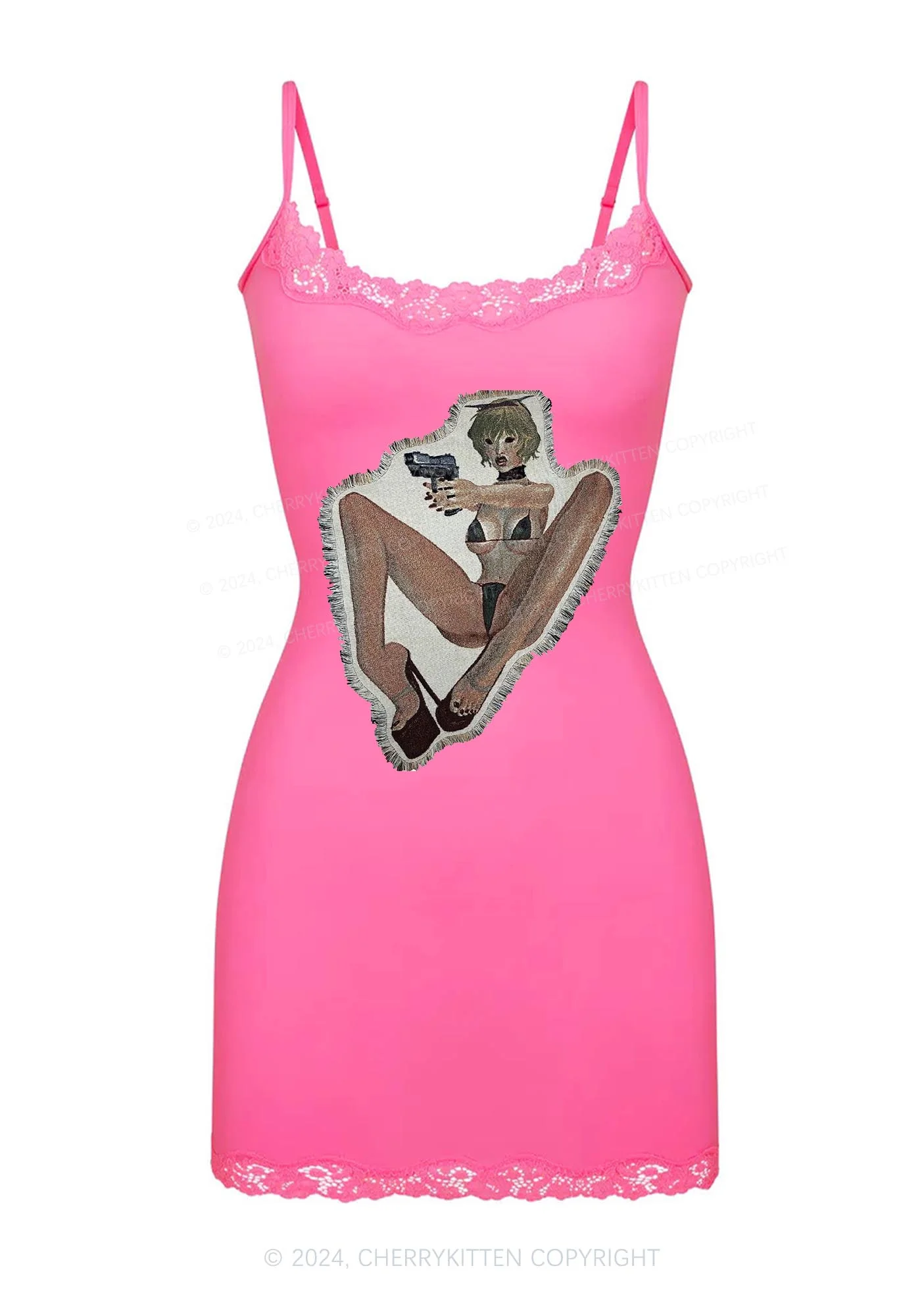 Female Killer Y2K Lace Slip Dress Cherrykitten - Image 3