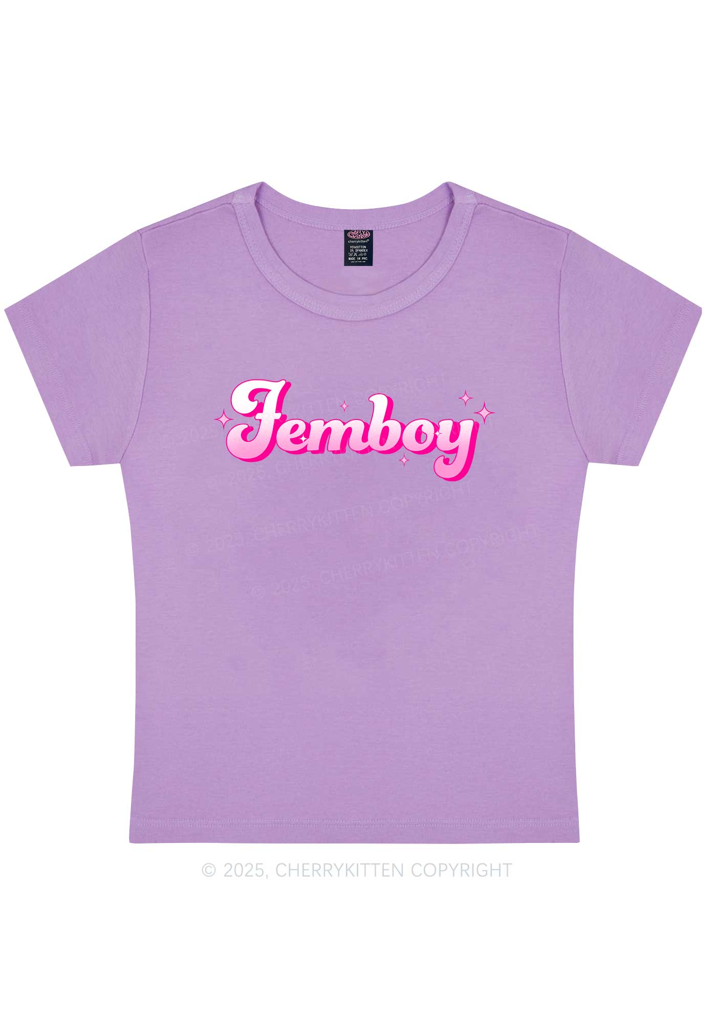 Femboy Pride Y2K Baby Tee Cherrykitten - Image 5