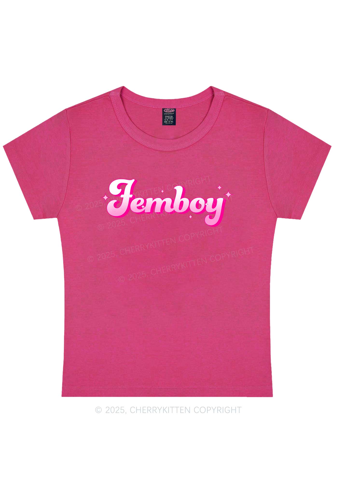 Femboy Pride Y2K Baby Tee Cherrykitten - Image 6