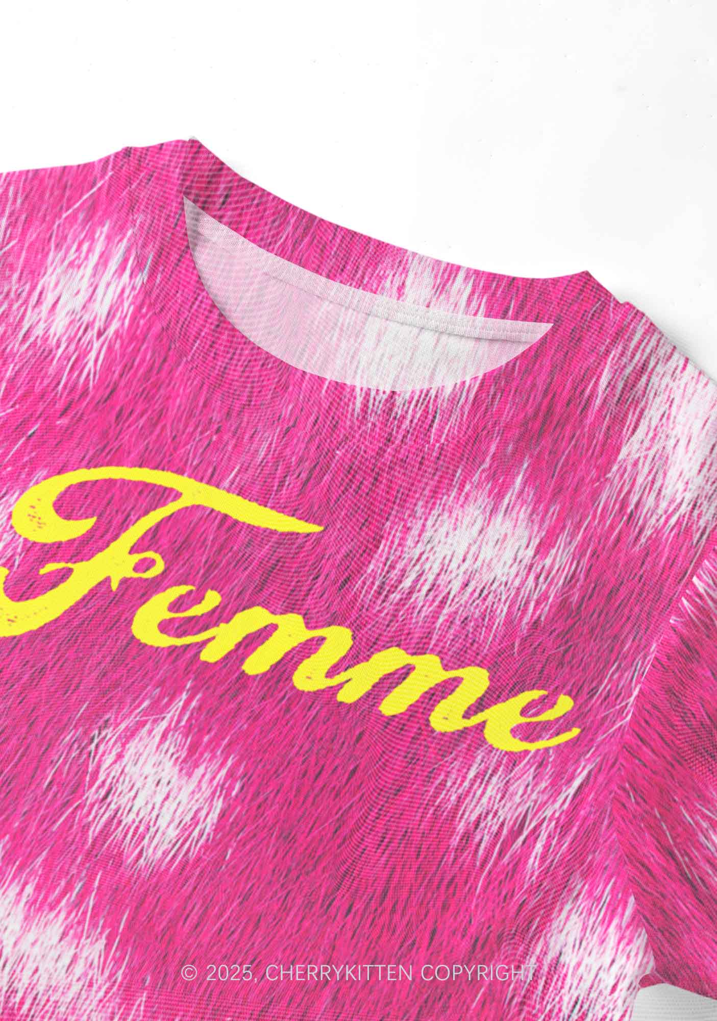 Femme And Rosy Fur 2K Mesh Crop Top Cherrykitten - Image 3