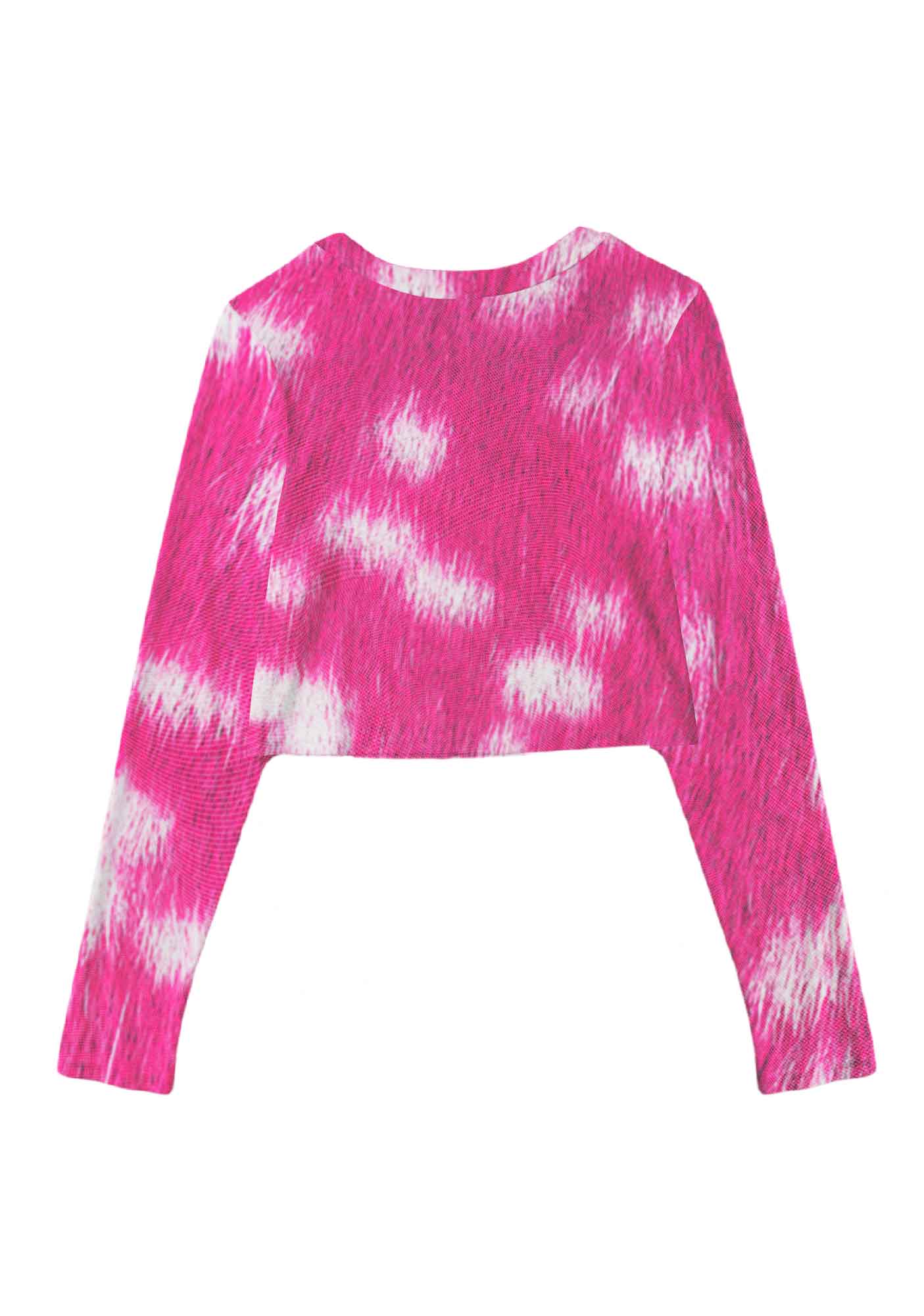 Femme And Rosy Fur Y2K Mesh Long Sleeve Crop Top Cherrykitten - Image 3