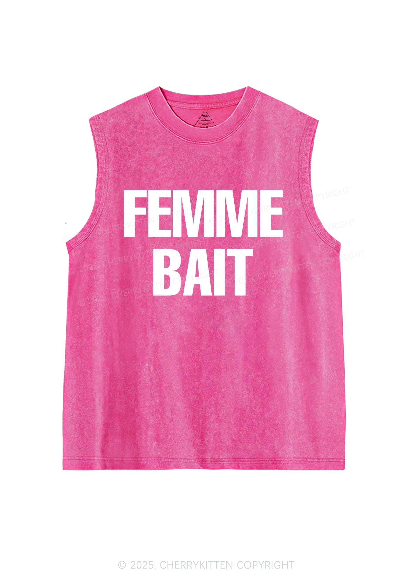 Femme Bait Pride Y2K Washed Muscle Tank Cherrykitten - Image 3