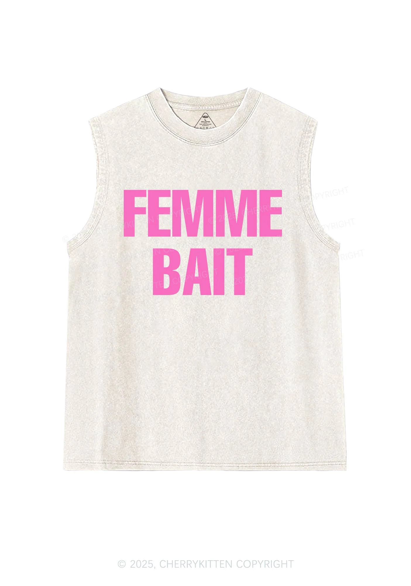 Femme Bait Pride Y2K Washed Muscle Tank Cherrykitten - Image 4