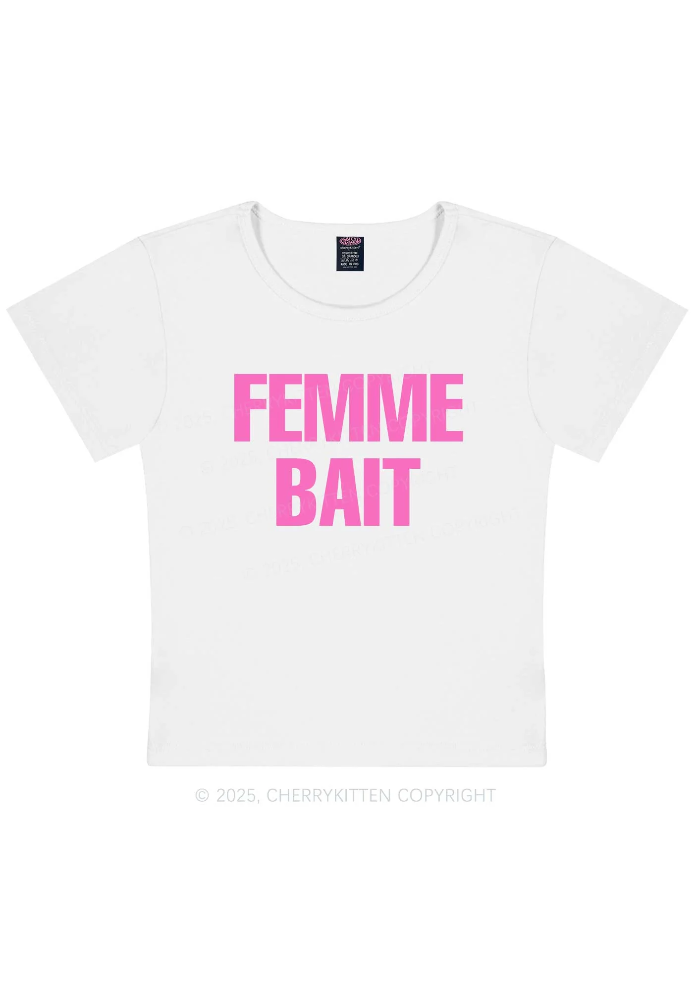 Femme Bait Y2K Baby Tee Cherrykitten - Image 4