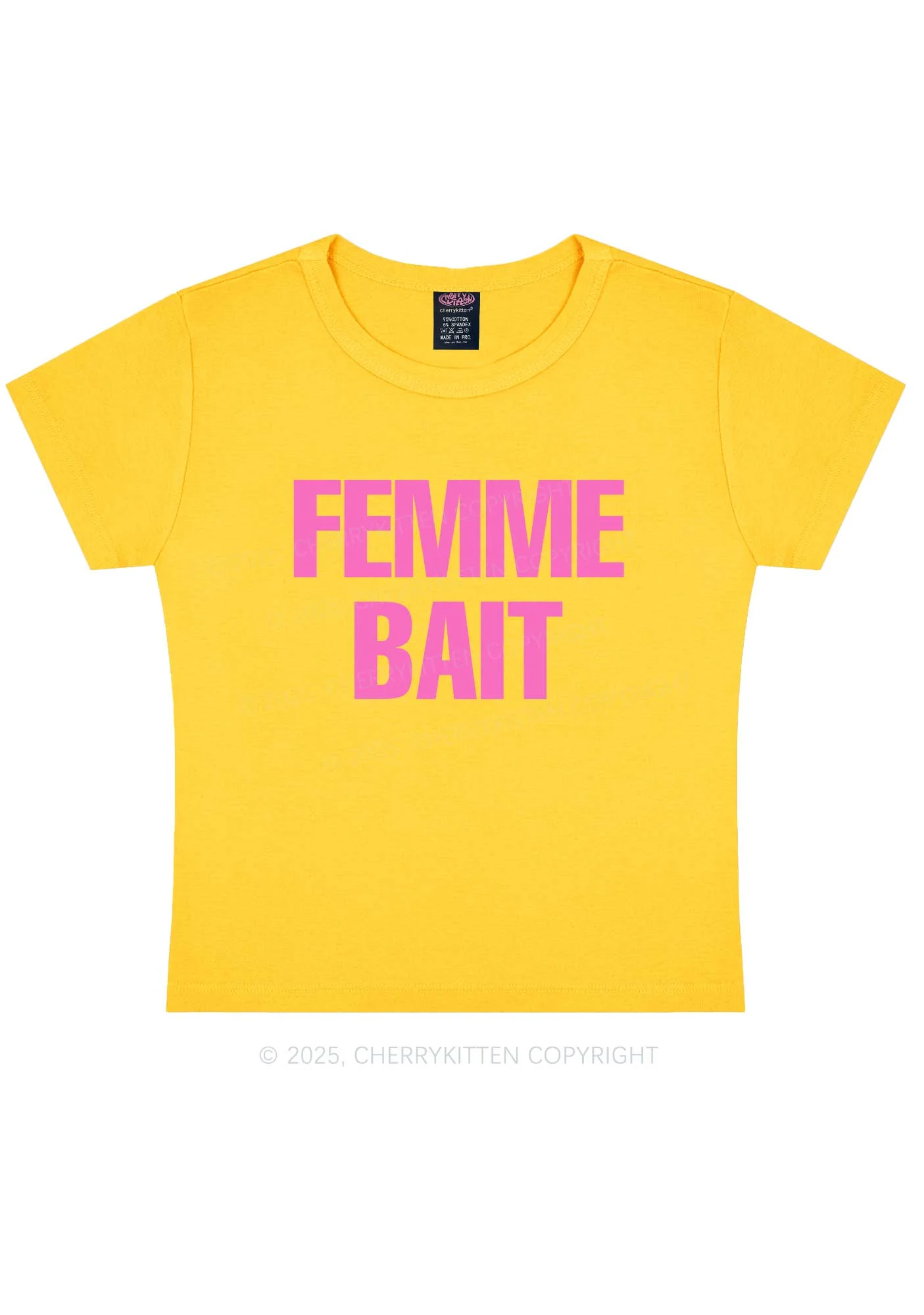 Femme Bait Y2K Baby Tee Cherrykitten - Image 5