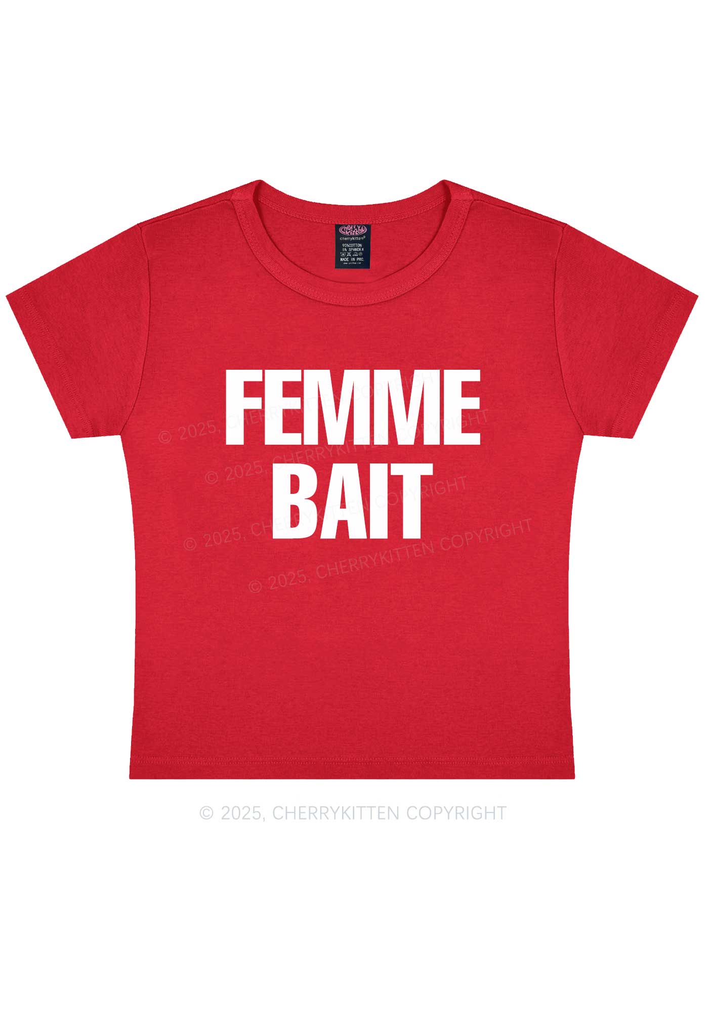 Femme Bait Y2K Baby Tee Cherrykitten - Image 8