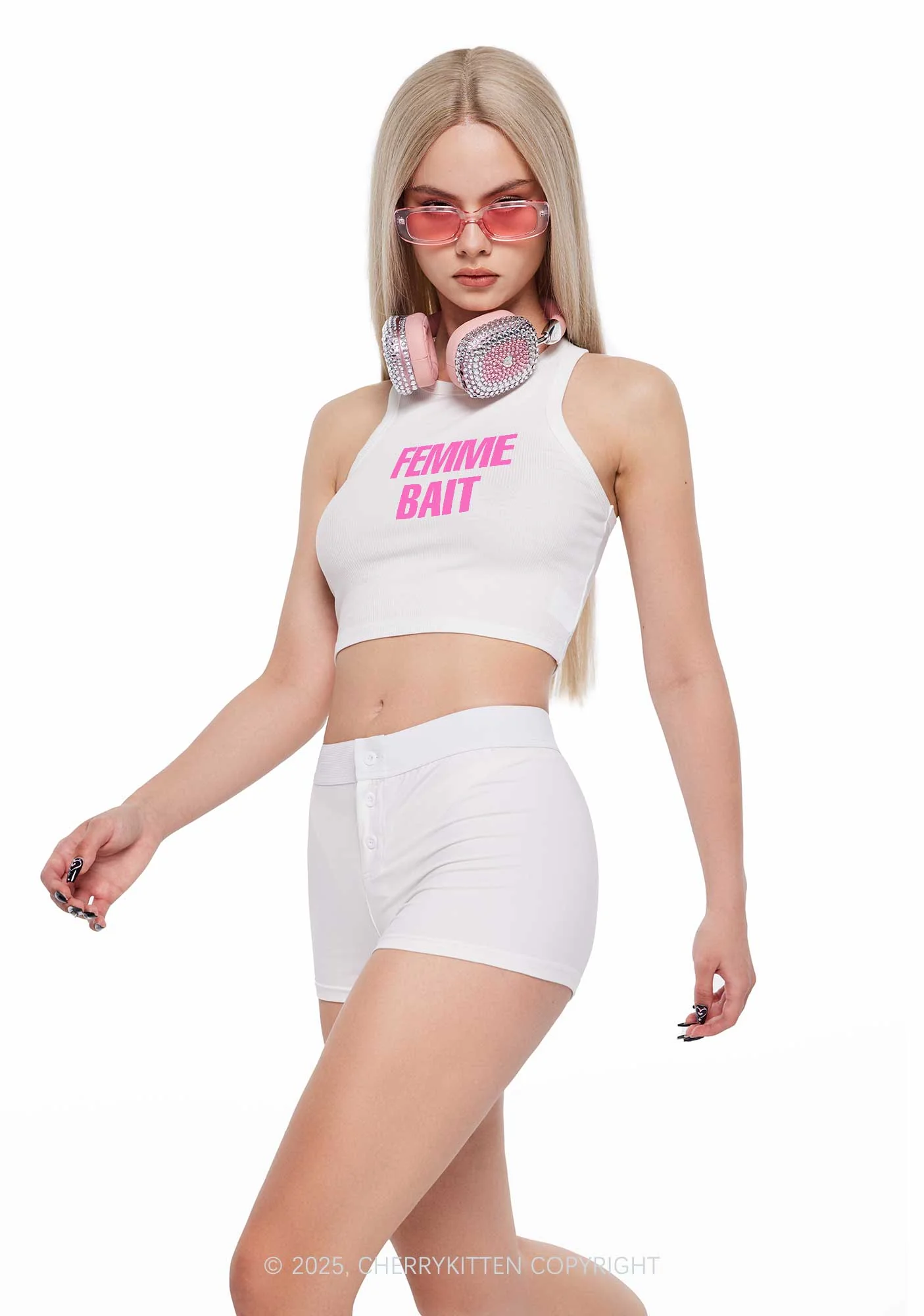Femme Bait Y2K Crop Tank Top Cherrykitten - Image 2