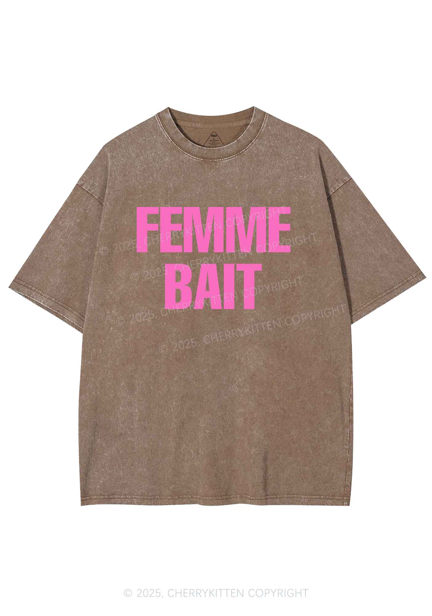 Femme Bait Y2K Shirts Washed Tee Cherrykitten - Image 6