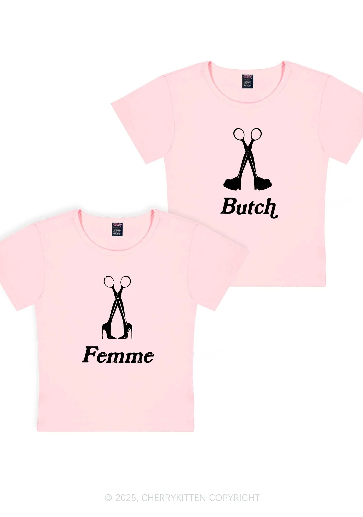 Femme Butch Scissors Y2K Valentine's Day Baby Tee Cherrykitten - Image 10