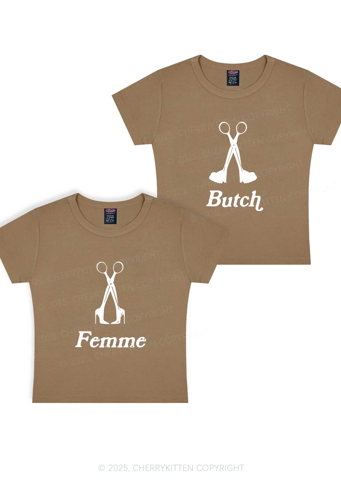 Femme Butch Scissors Y2K Valentine's Day Baby Tee Cherrykitten - Image 11