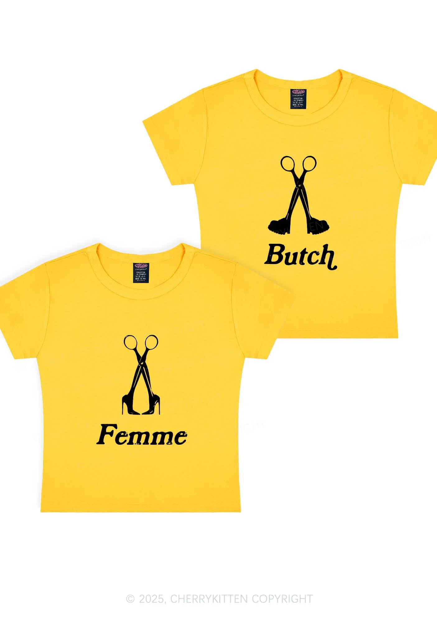 Femme Butch Scissors Y2K Valentine's Day Baby Tee Cherrykitten - Image 6