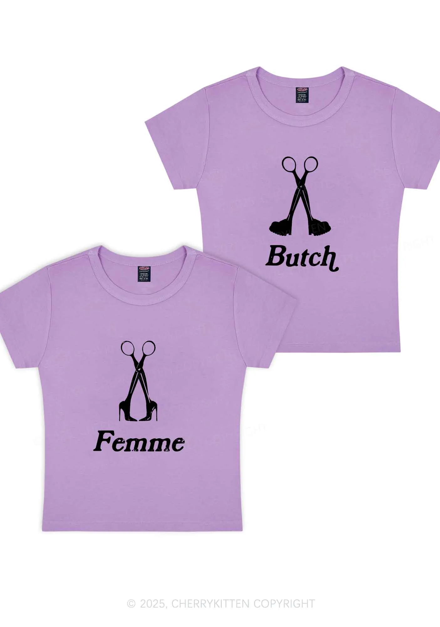 Femme Butch Scissors Y2K Valentine's Day Baby Tee Cherrykitten - Image 7