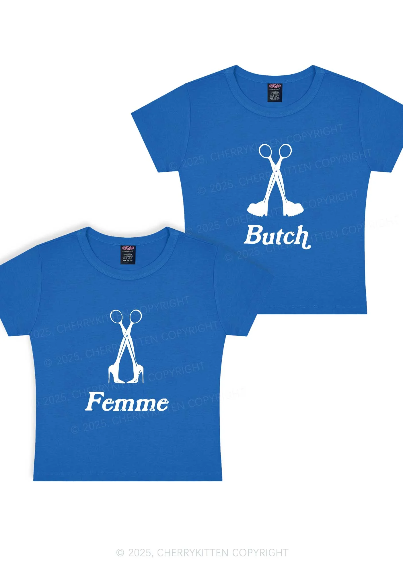 Femme Butch Scissors Y2K Valentine's Day Baby Tee Cherrykitten - Image 9