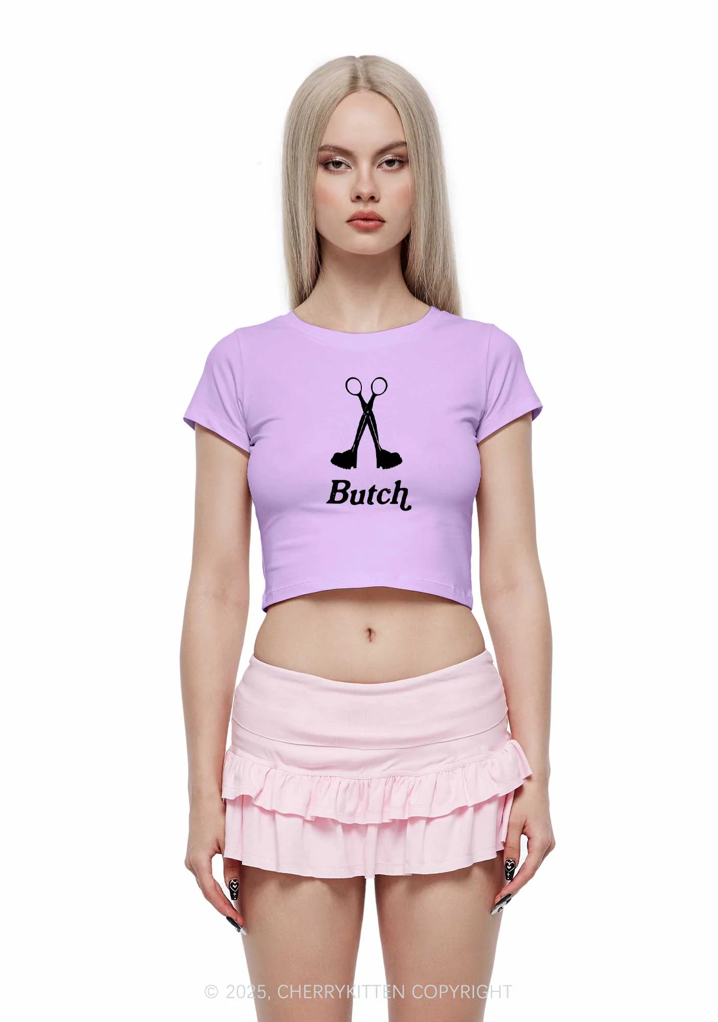Femme Butch Scissors Y2K Valentine's Day Couple Shirt Cherrykitten - Image 3