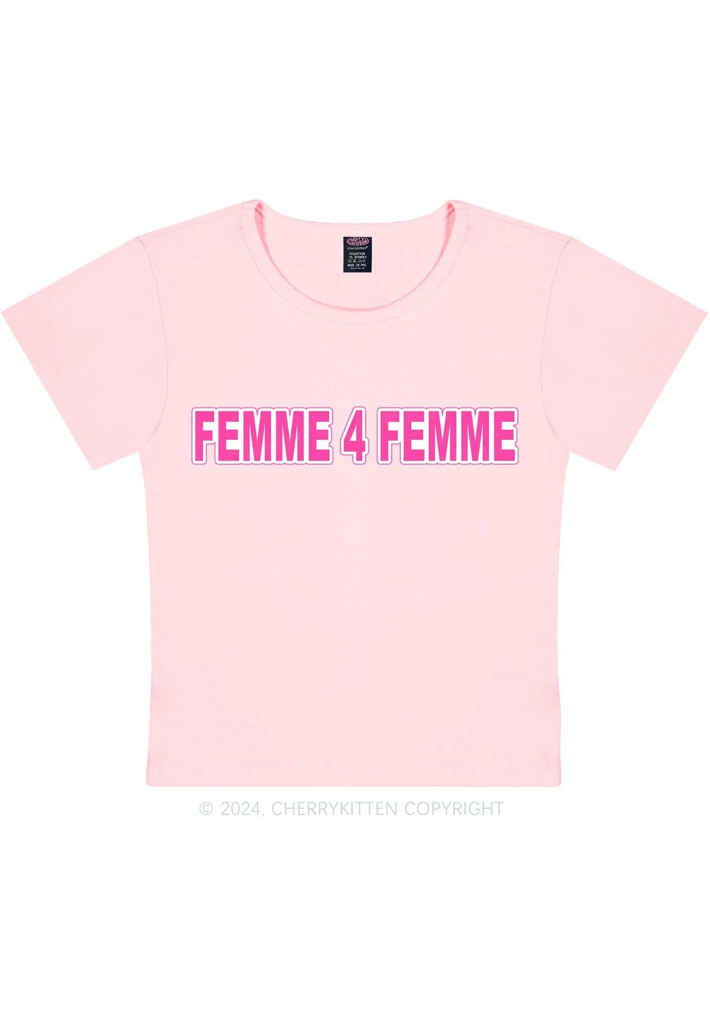 Femme For Femme Y2K Baby Tee Cherrykitten - Image 4