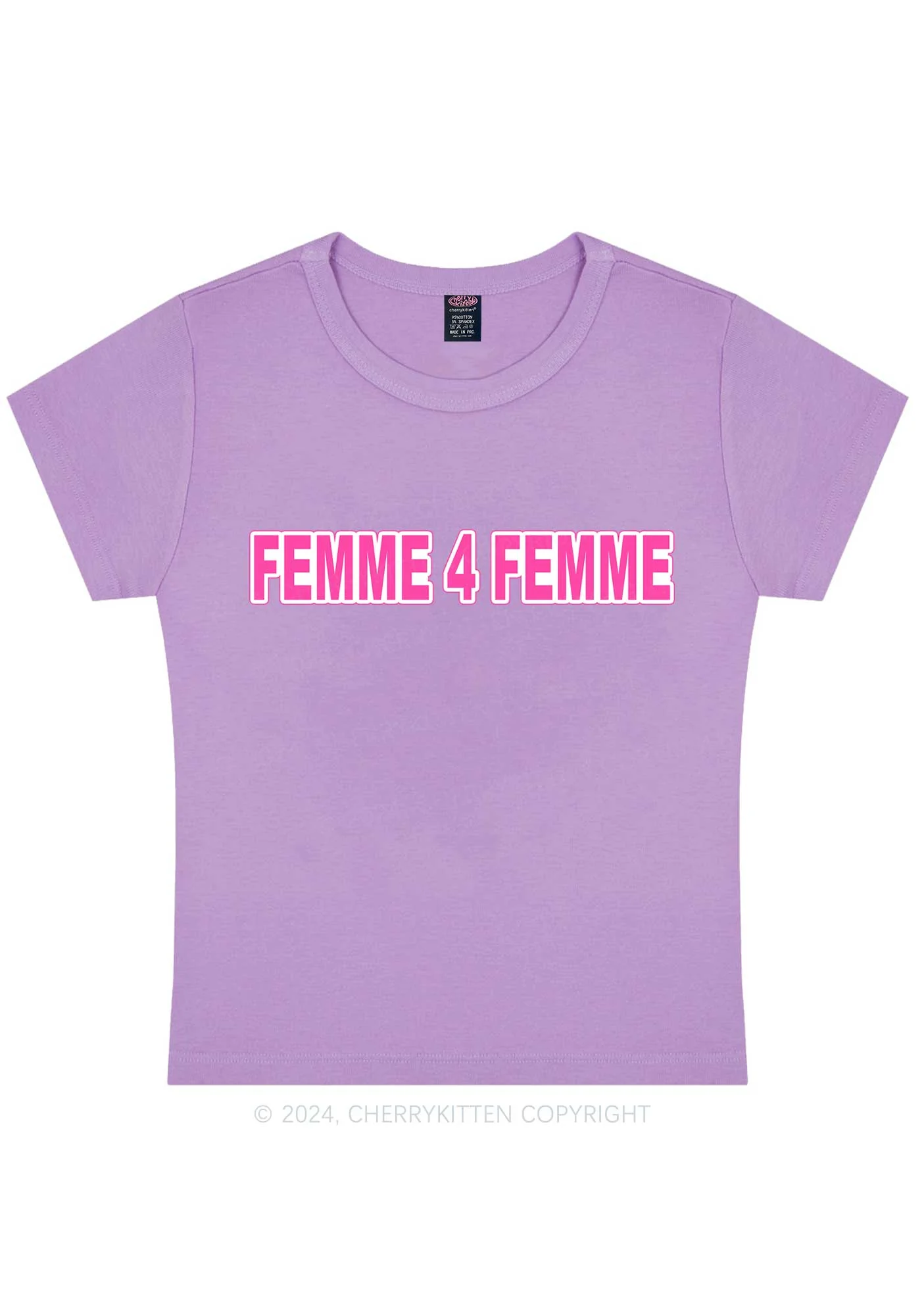 Femme For Femme Y2K Baby Tee Cherrykitten - Image 5
