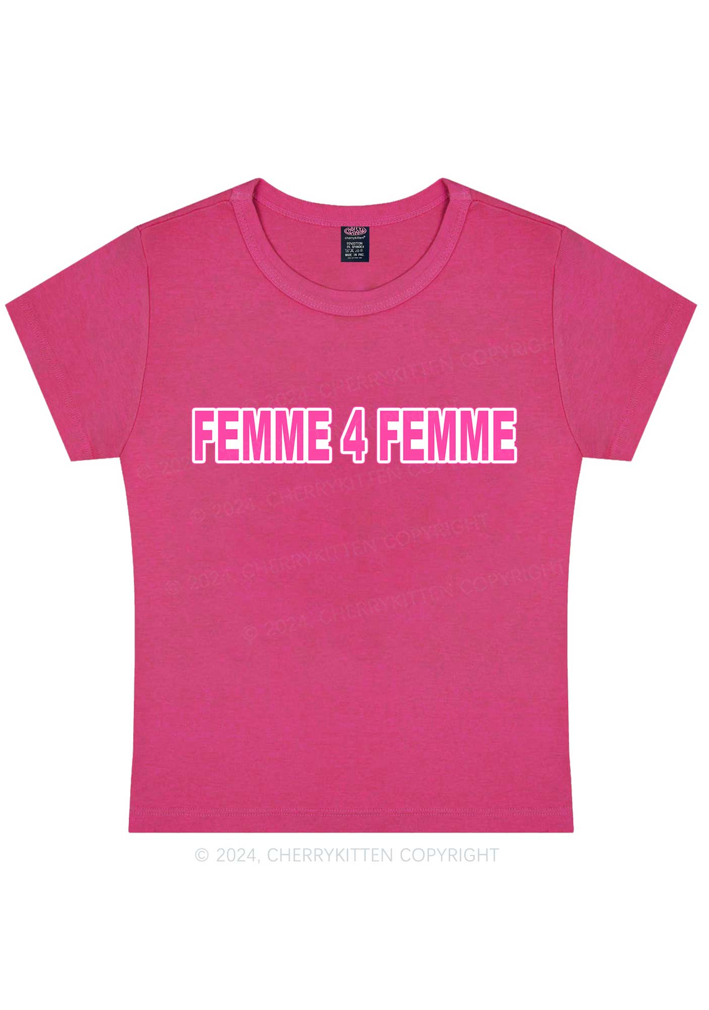 Femme For Femme Y2K Baby Tee Cherrykitten - Image 6