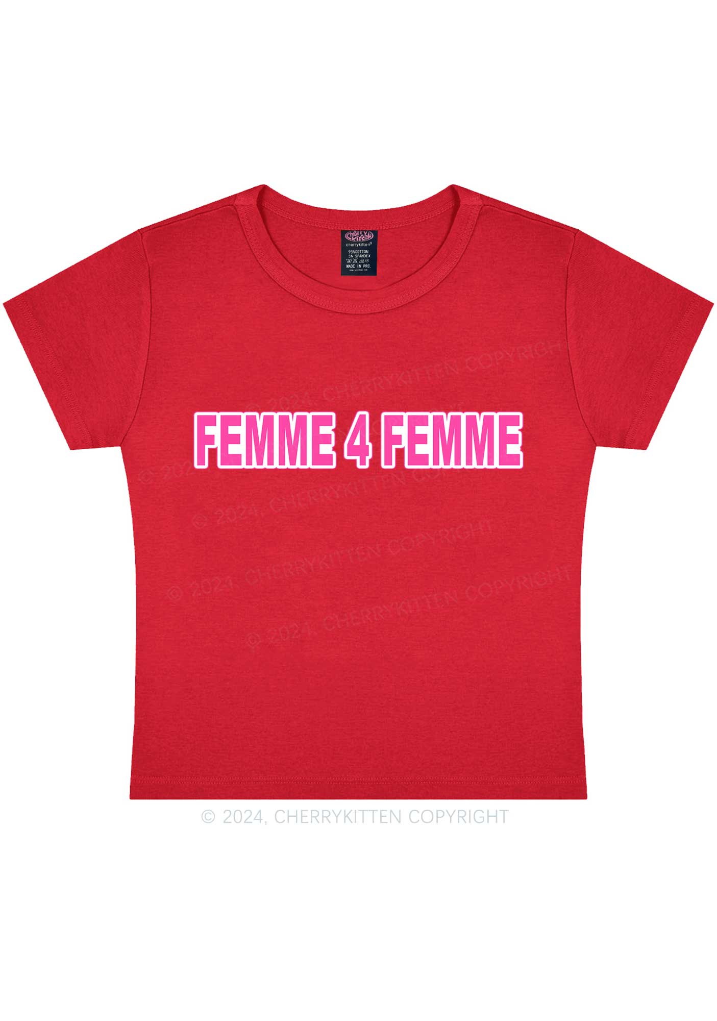 Femme For Femme Y2K Baby Tee Cherrykitten - Image 7
