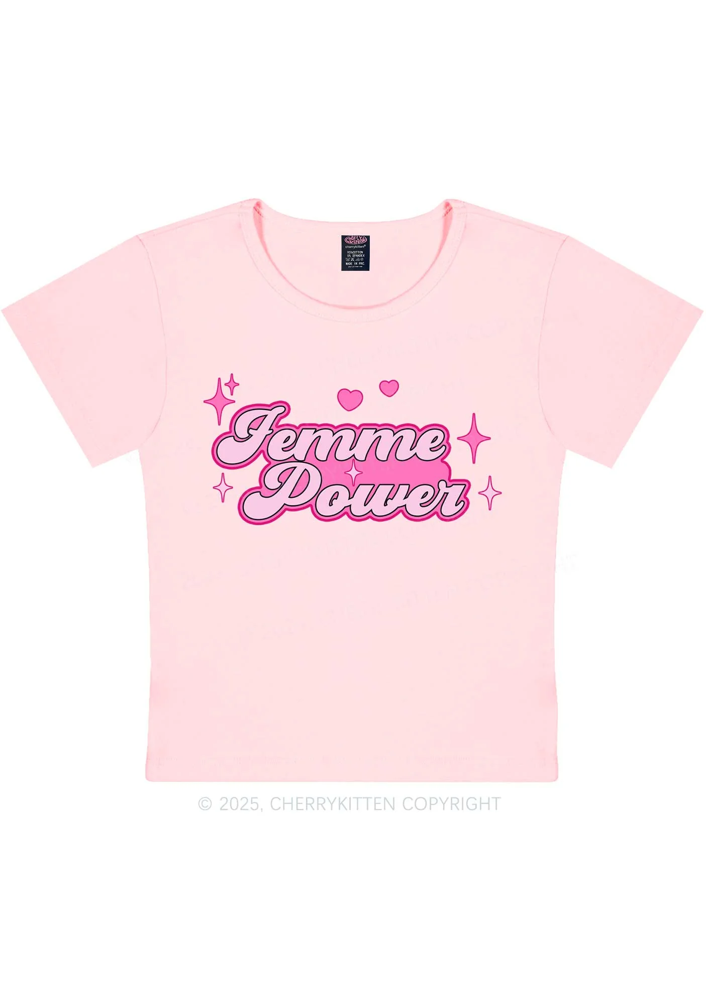 Femme Power Y2K Baby Tee Cherrykitten - Image 10