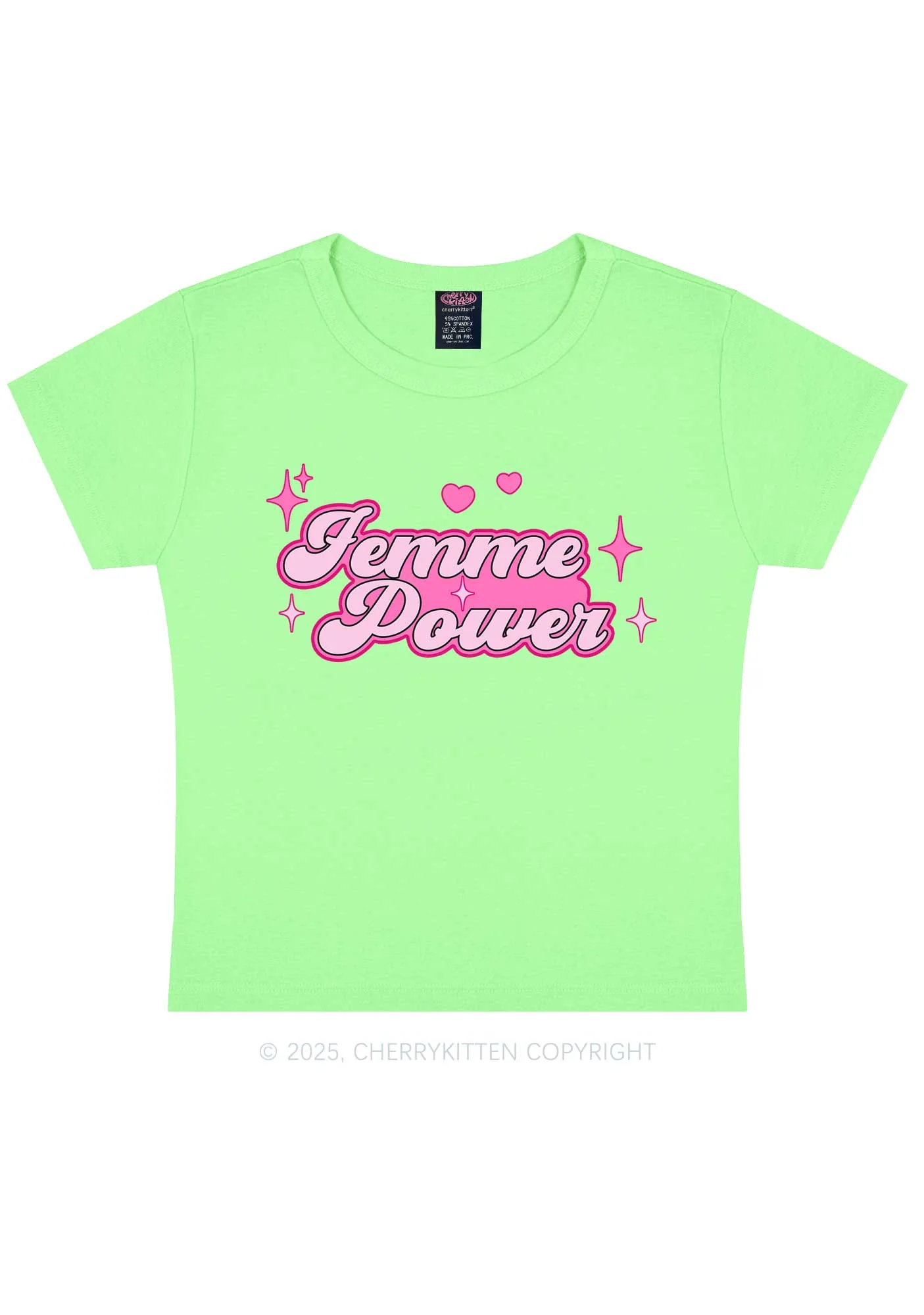 Femme Power Y2K Baby Tee Cherrykitten - Image 11