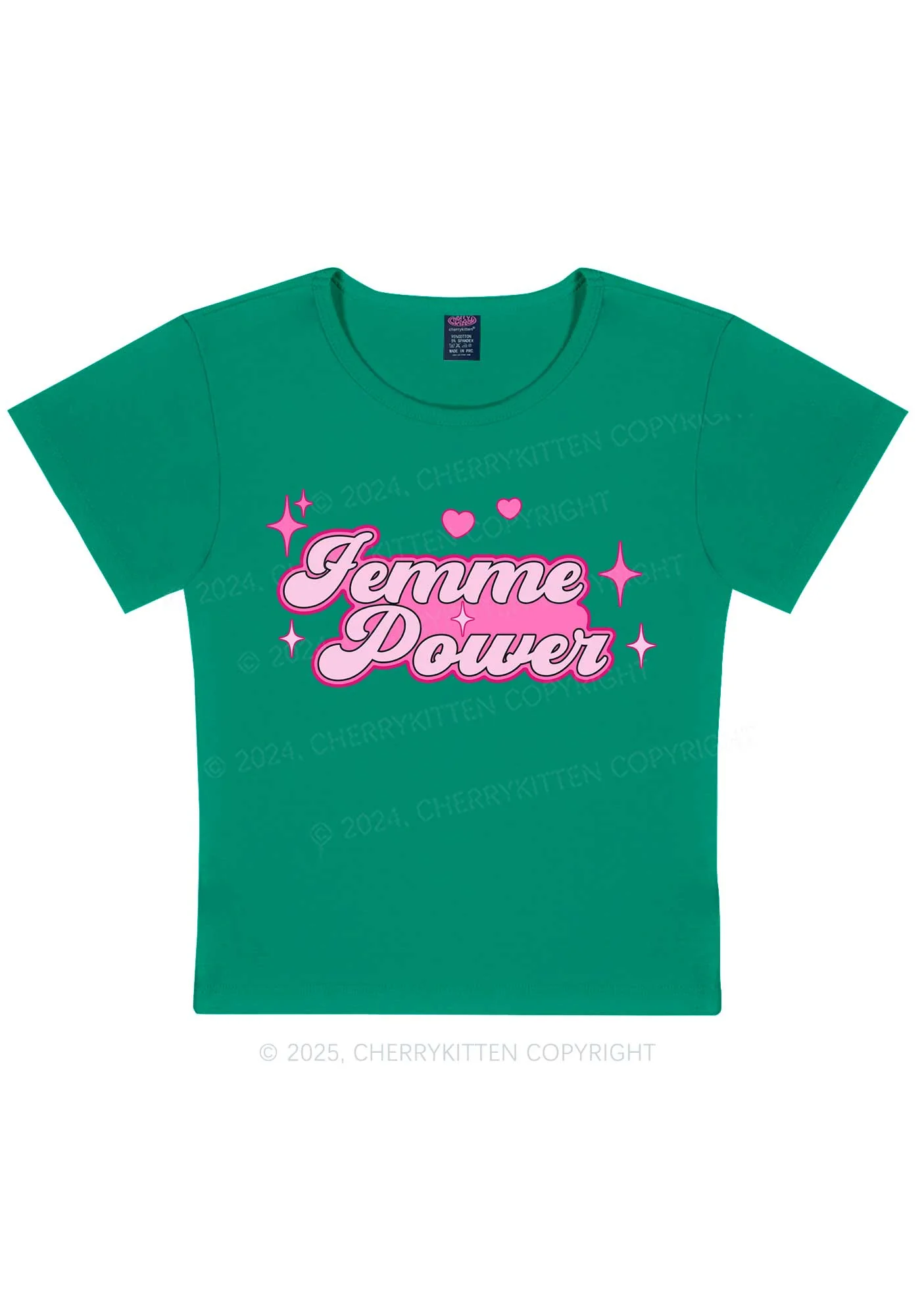 Femme Power Y2K Baby Tee Cherrykitten - Image 12