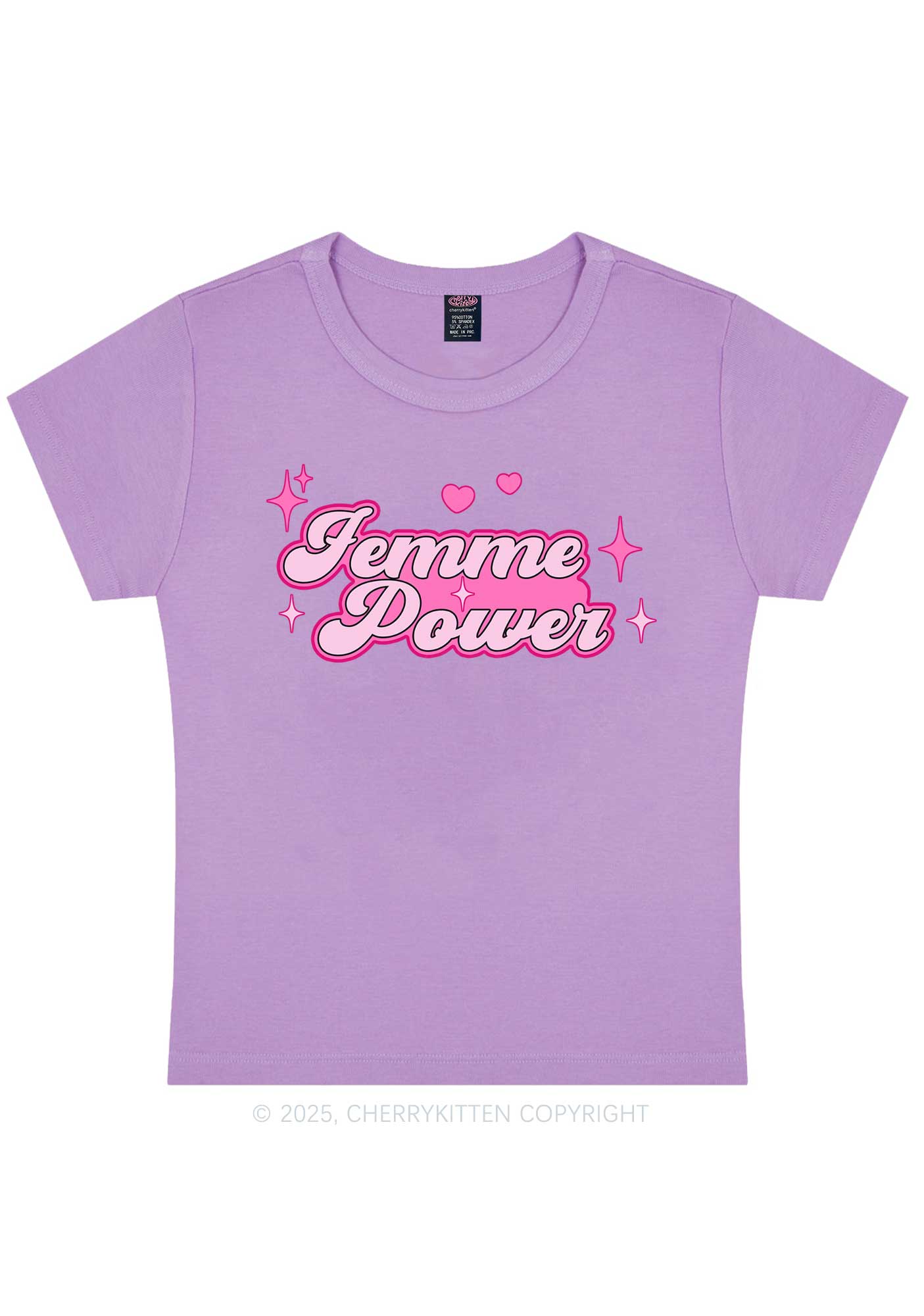 Femme Power Y2K Baby Tee Cherrykitten - Image 4