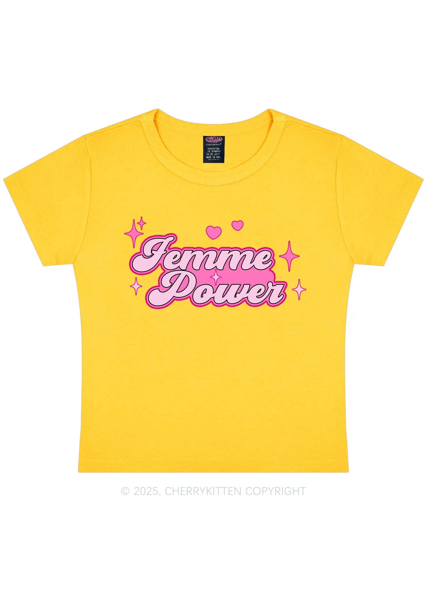 Femme Power Y2K Baby Tee Cherrykitten - Image 7