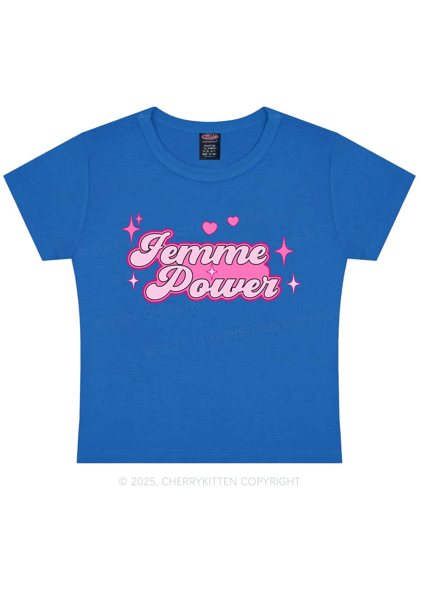 Femme Power Y2K Baby Tee Cherrykitten - Image 8