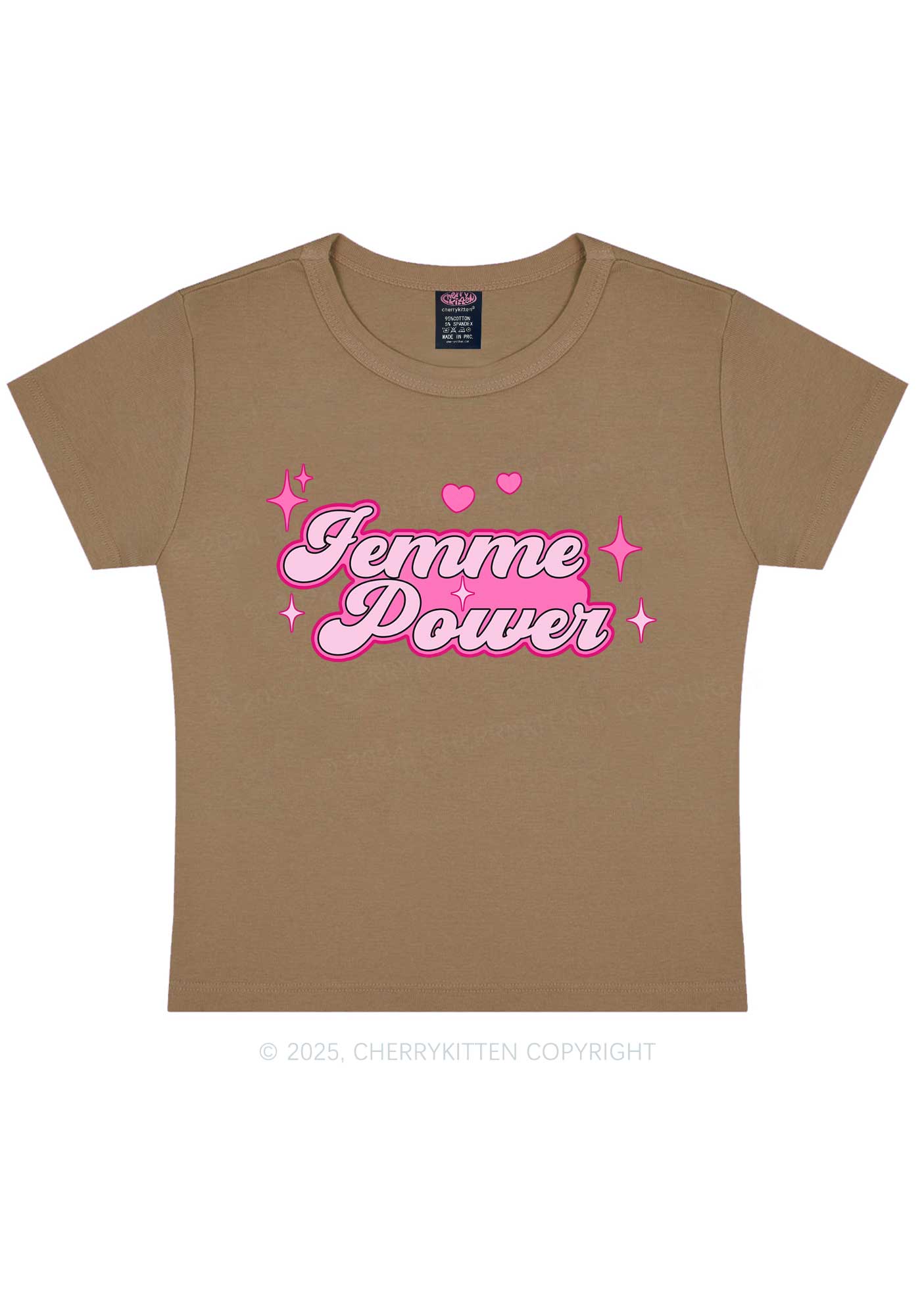 Femme Power Y2K Baby Tee Cherrykitten - Image 9