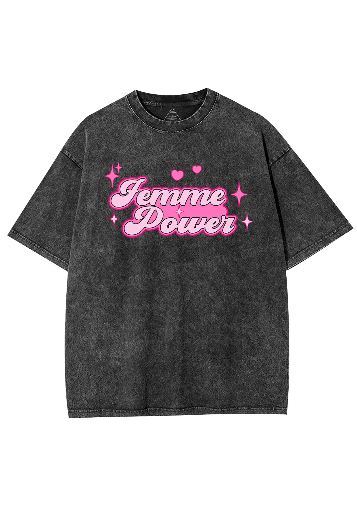 Femme Power Y2K Shirts Washed Tee Cherrykitten - Image 3
