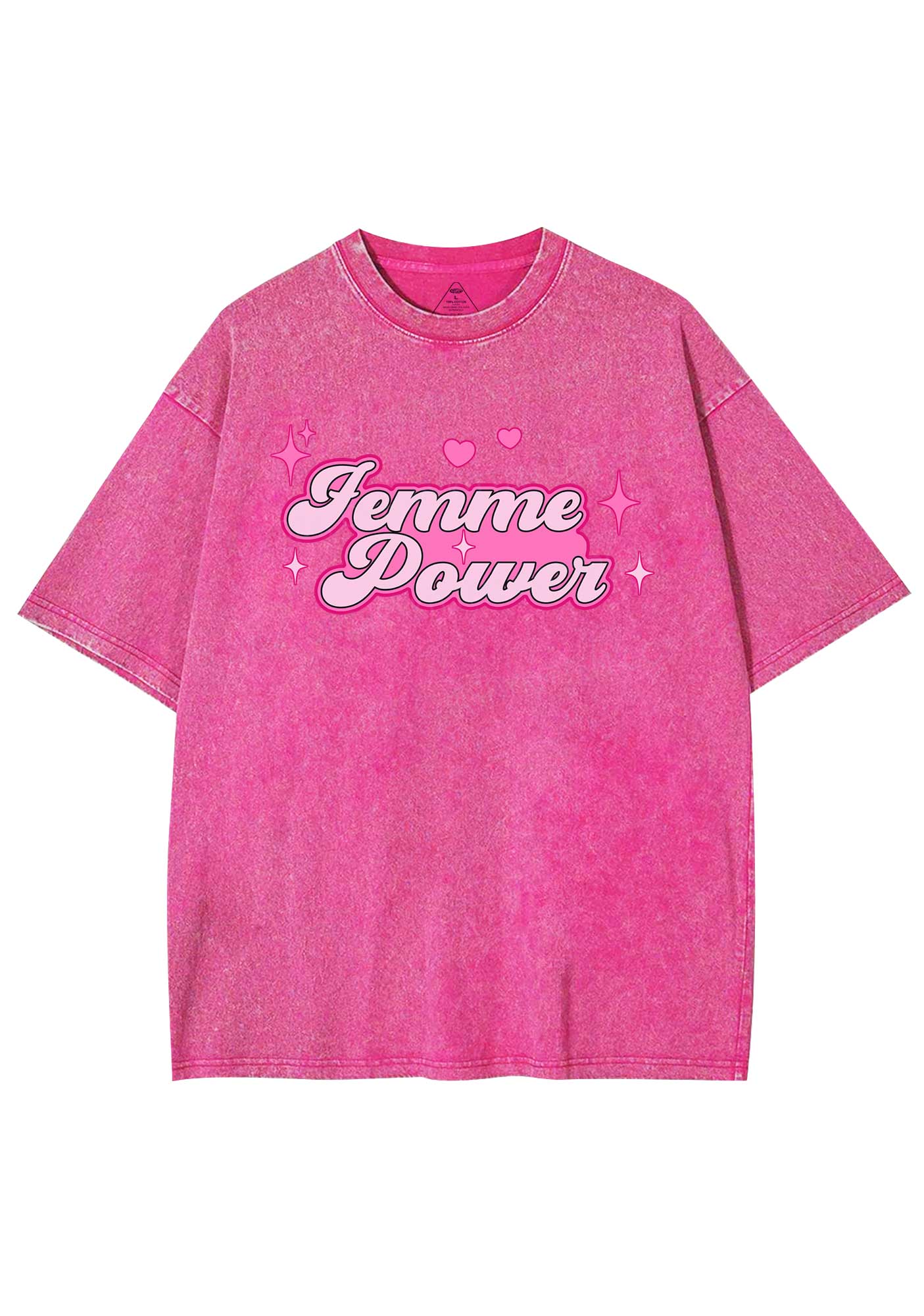 Femme Power Y2K Shirts Washed Tee Cherrykitten - Image 4