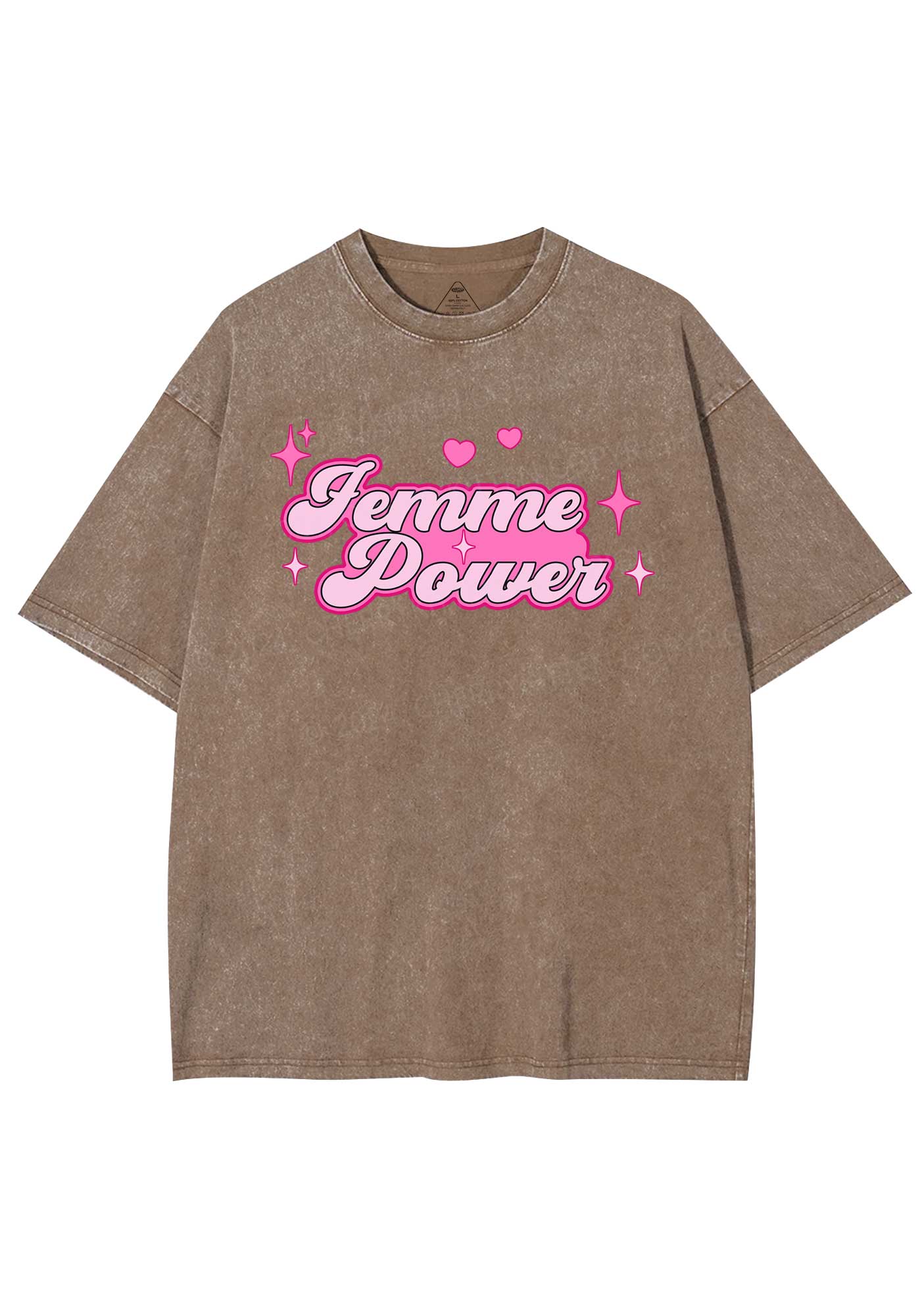 Femme Power Y2K Shirts Washed Tee Cherrykitten - Image 6