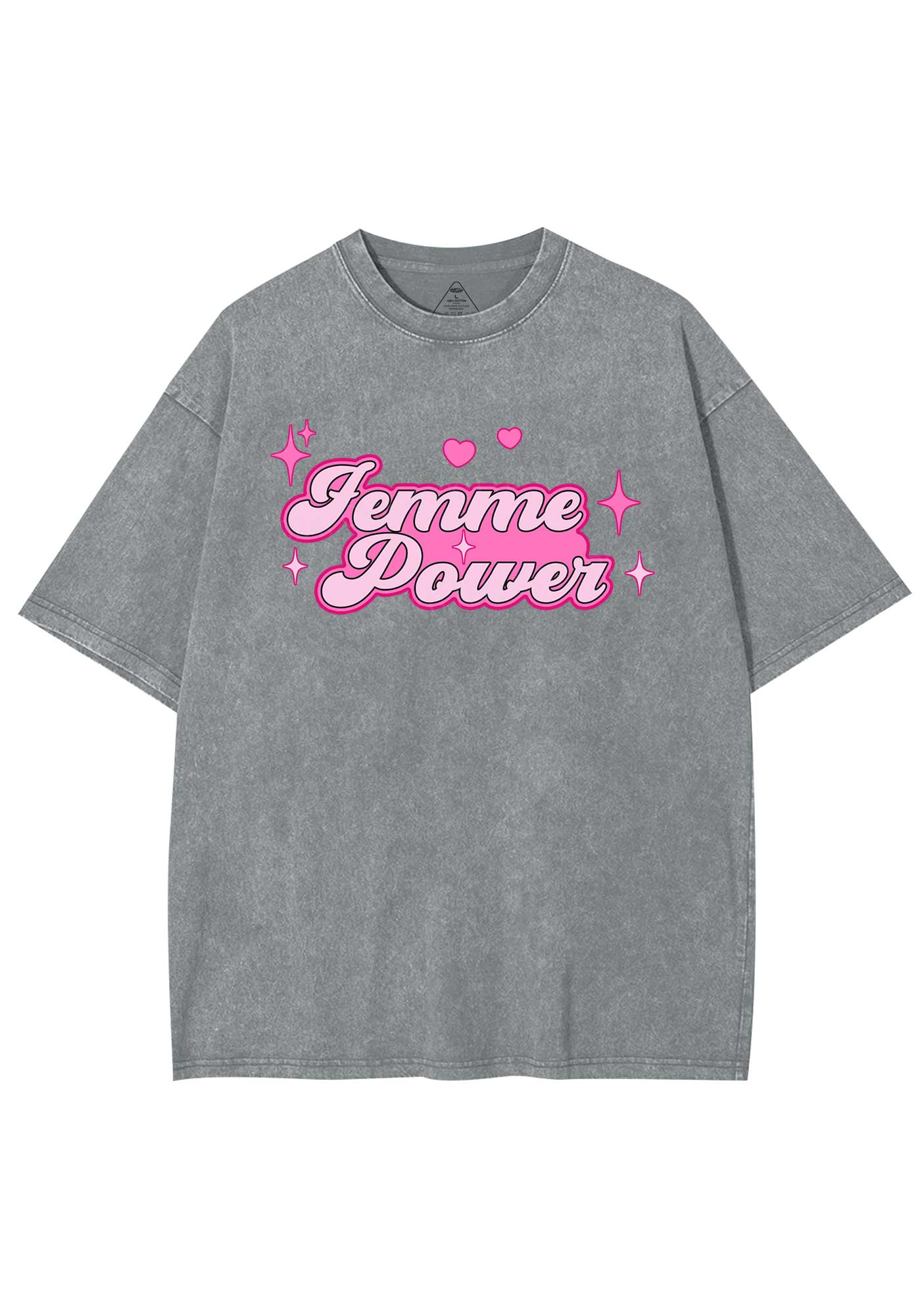 Femme Power Y2K Shirts Washed Tee Cherrykitten - Image 7