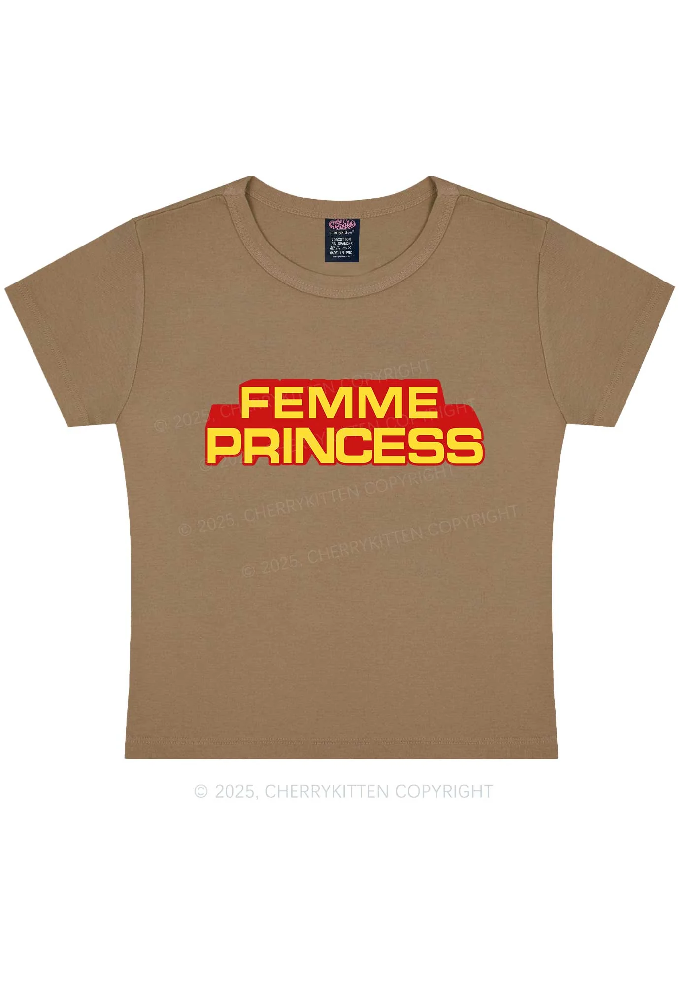 Femme Princess Pride Y2K Baby Tee Cherrykitten - Image 10