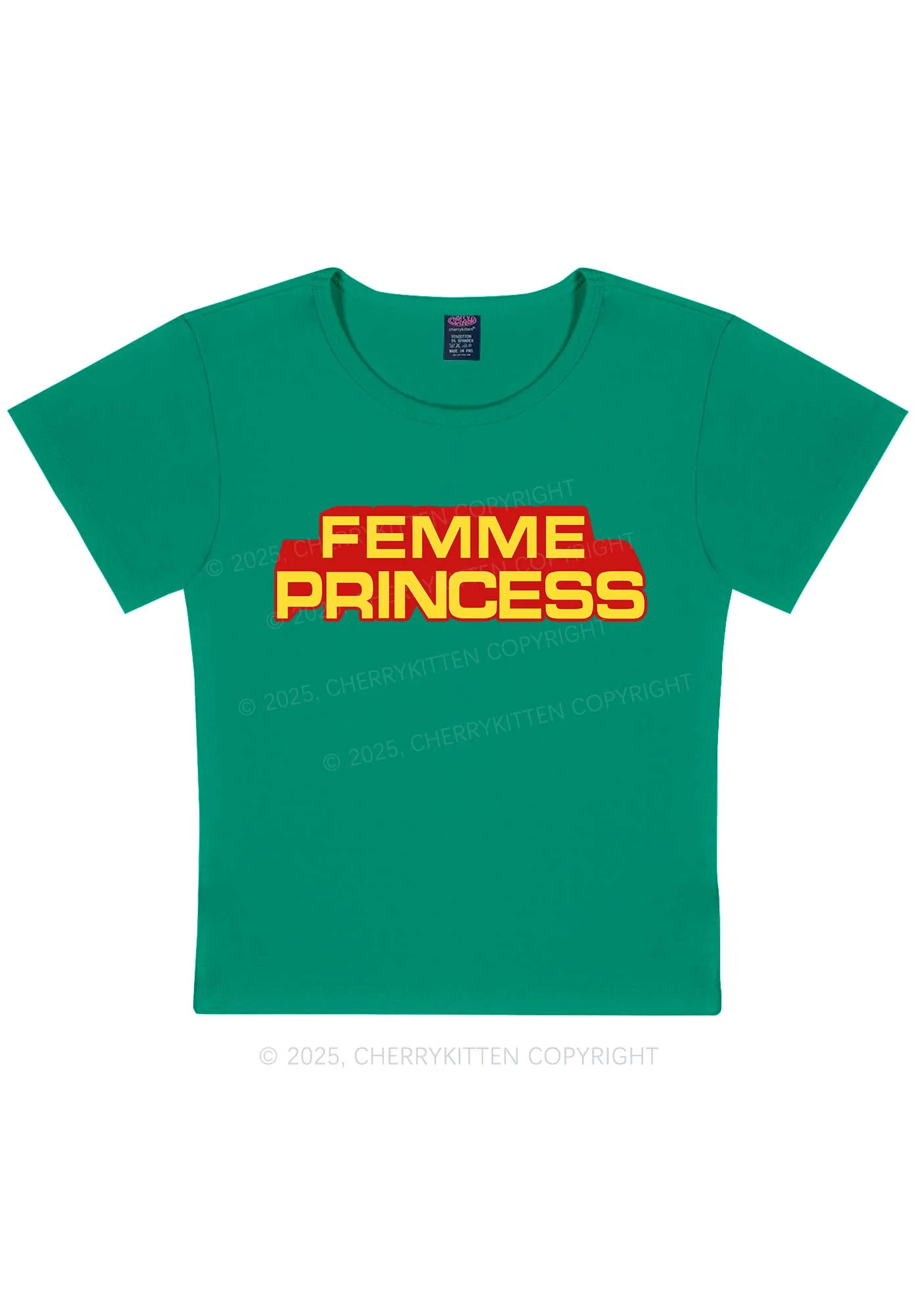 Femme Princess Pride Y2K Baby Tee Cherrykitten - Image 11
