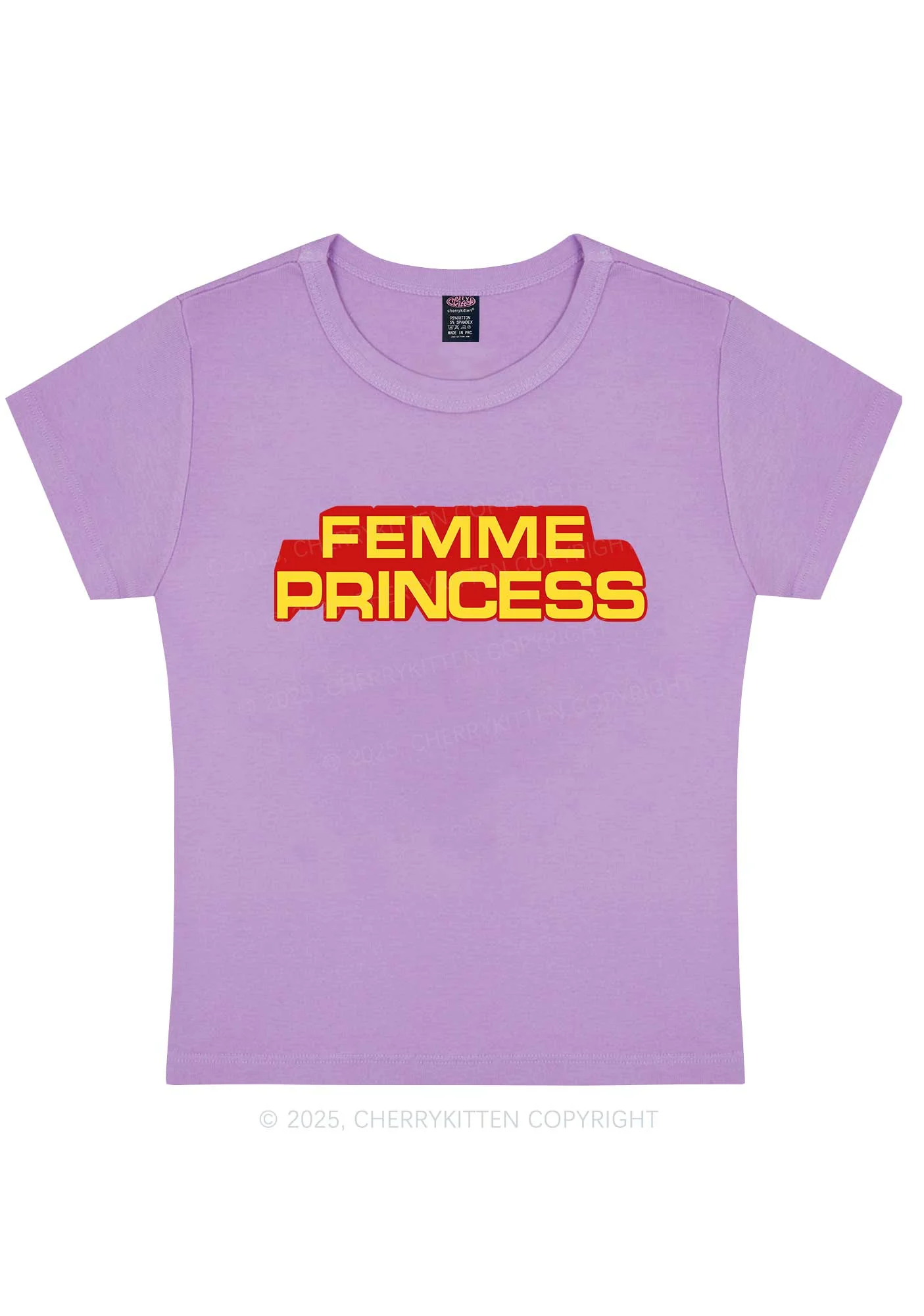Femme Princess Pride Y2K Baby Tee Cherrykitten - Image 7