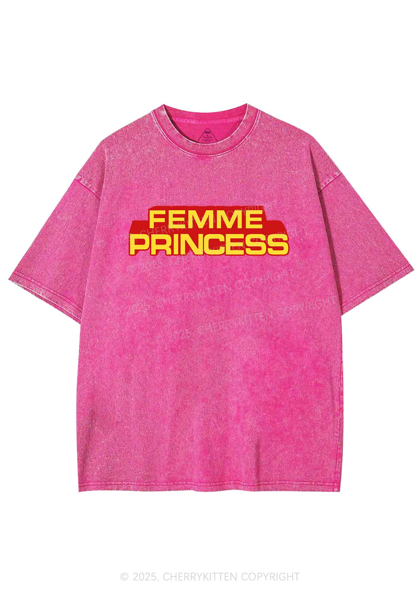 Femme Princess Pride Y2K Shirts Washed Tee Cherrykitten - Image 3