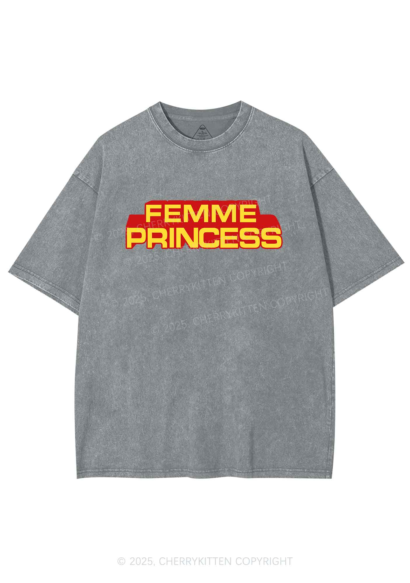 Femme Princess Pride Y2K Shirts Washed Tee Cherrykitten - Image 6
