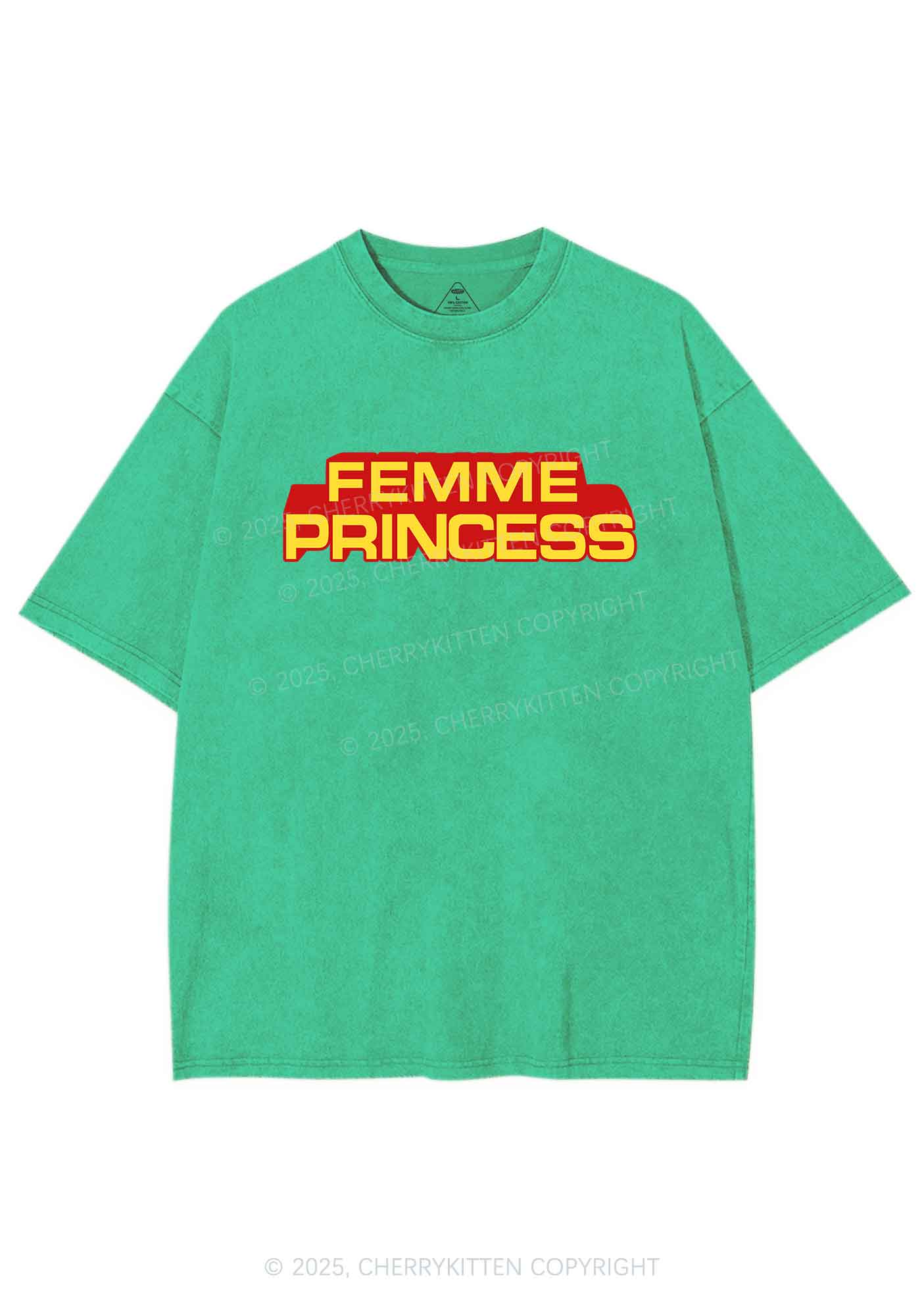 Femme Princess Pride Y2K Shirts Washed Tee Cherrykitten - Image 8