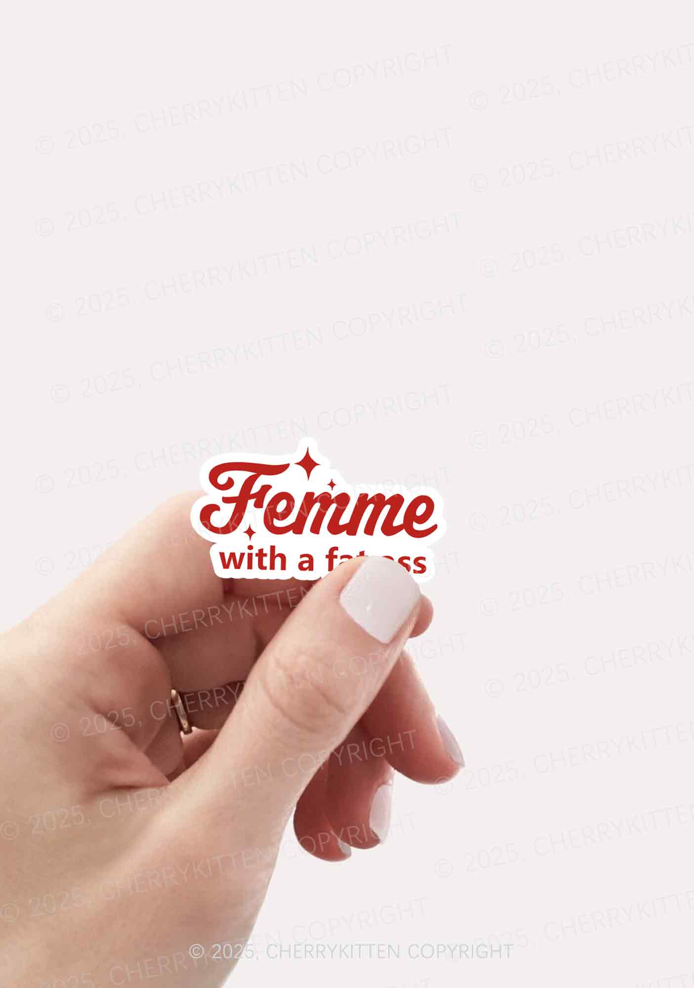 Femme With Fat Axx Pride 1Pc Y2K Sticker Cherrykitten - Image 2