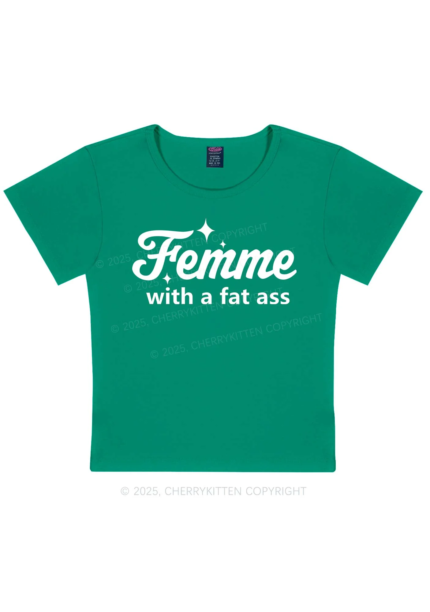 Femme With Fat Axx Pride Y2K Baby Tee Cherrykitten - Image 11
